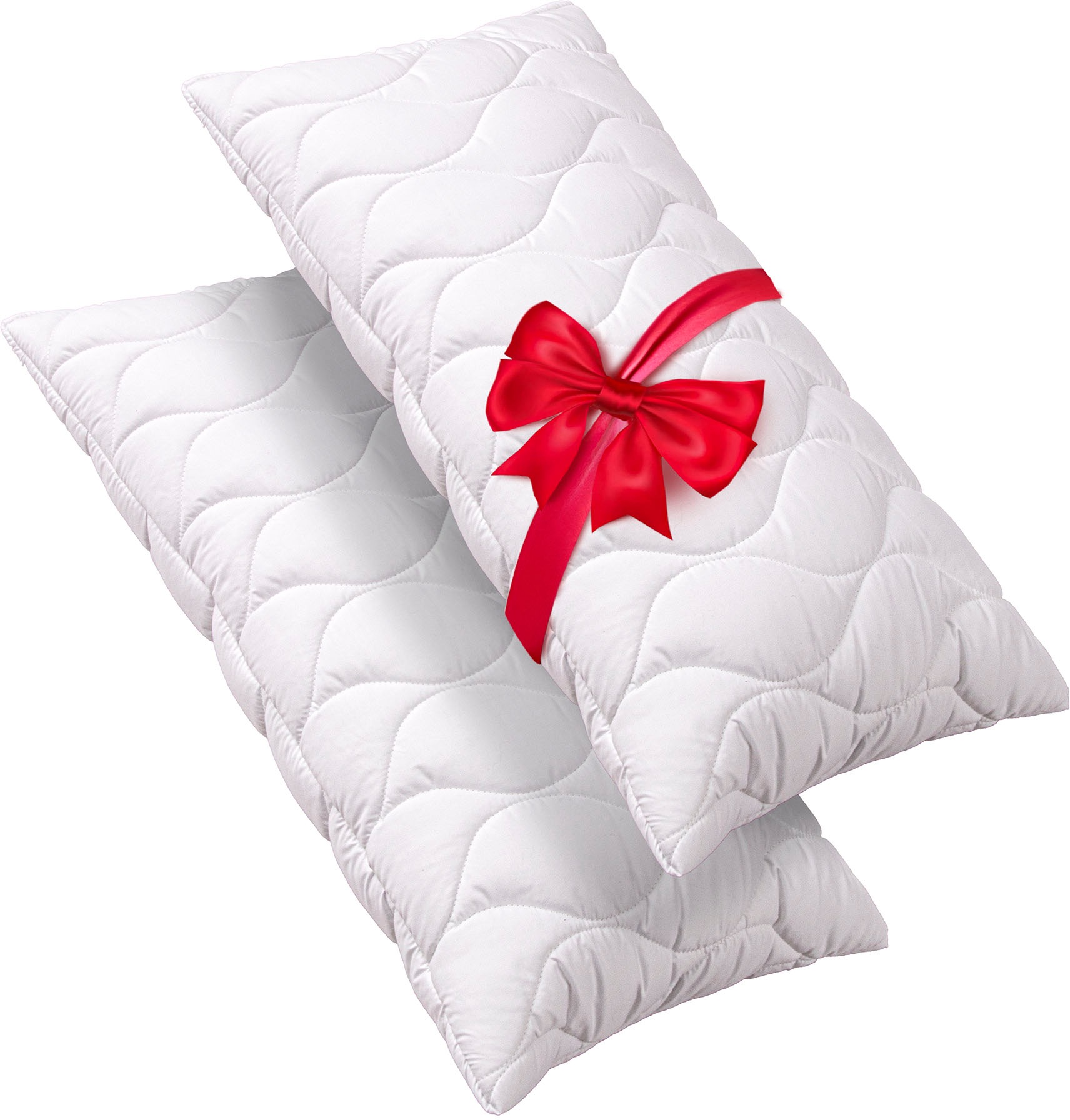 John Cotton Microfaserkissen "2für1, Kopfkissen, ein Kissen gratis, 40x80 cm, 80x80cm" Füllung: 100% Polyester Bezug: Microfaser Spar-Set, 1 Stk. tlg. ergonomisch, strapazierfähig, hochwertig, Kissen im Spar-Set