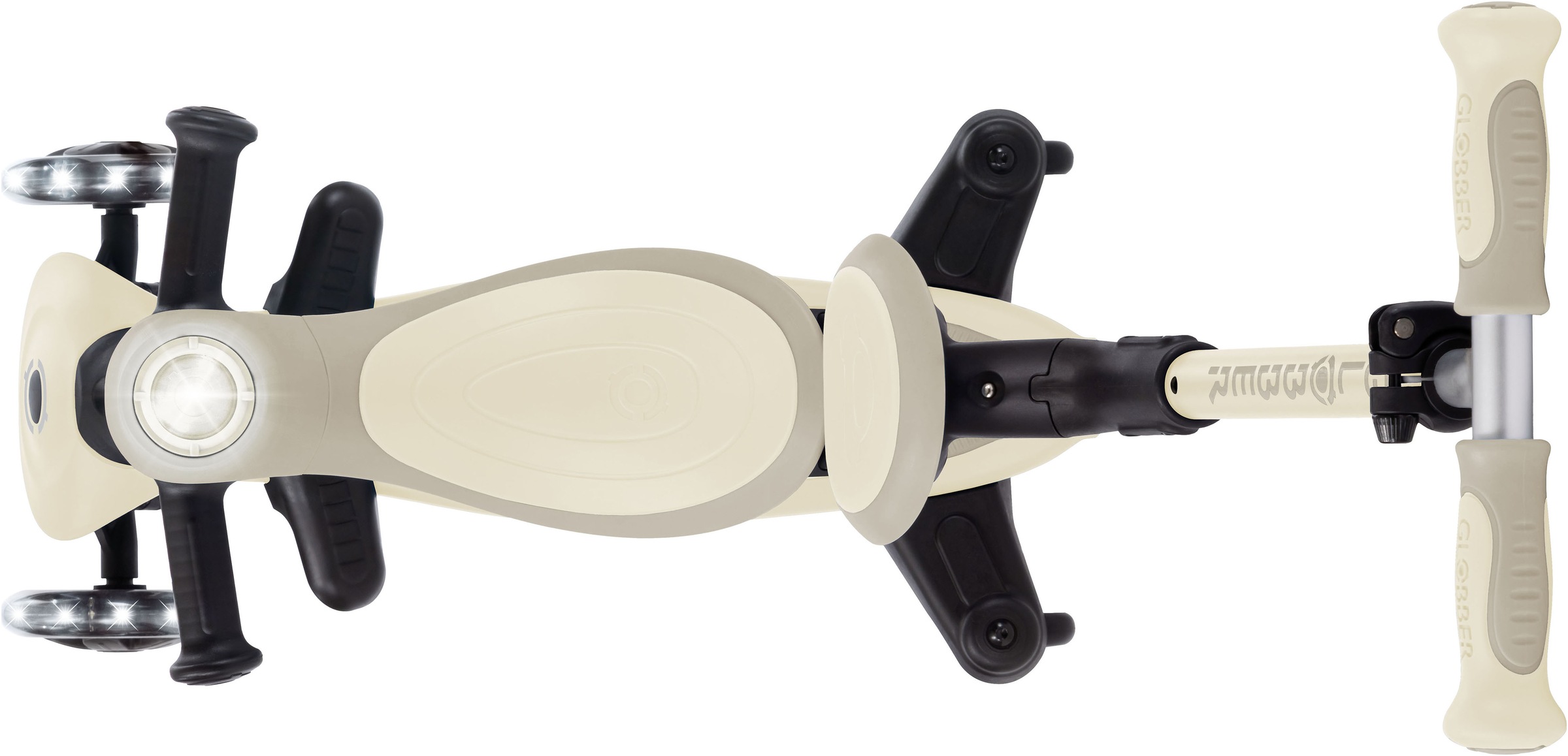 Globber Tretroller »GO-UP BABY 360 LIGHTS, mit Leuchtrollen und Leuchtmodul« Aufsitzrad, Laufrad und Scooter in Einem
