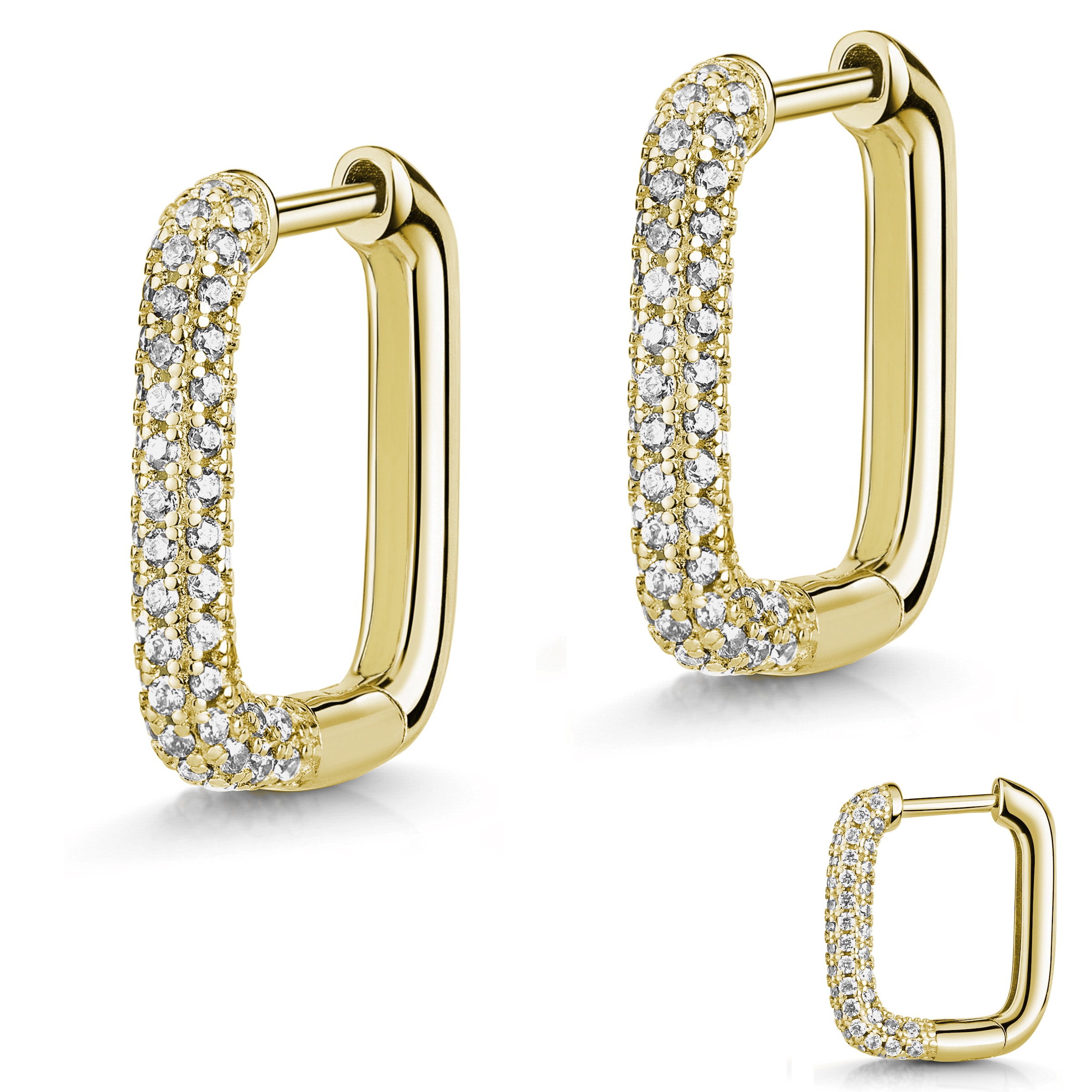 Firetti Paar Creolen »Schmuck Geschenk Silber 925 Ohrschmuck Ohrringe« Made in Germany - mit Zirkonia (synth.)