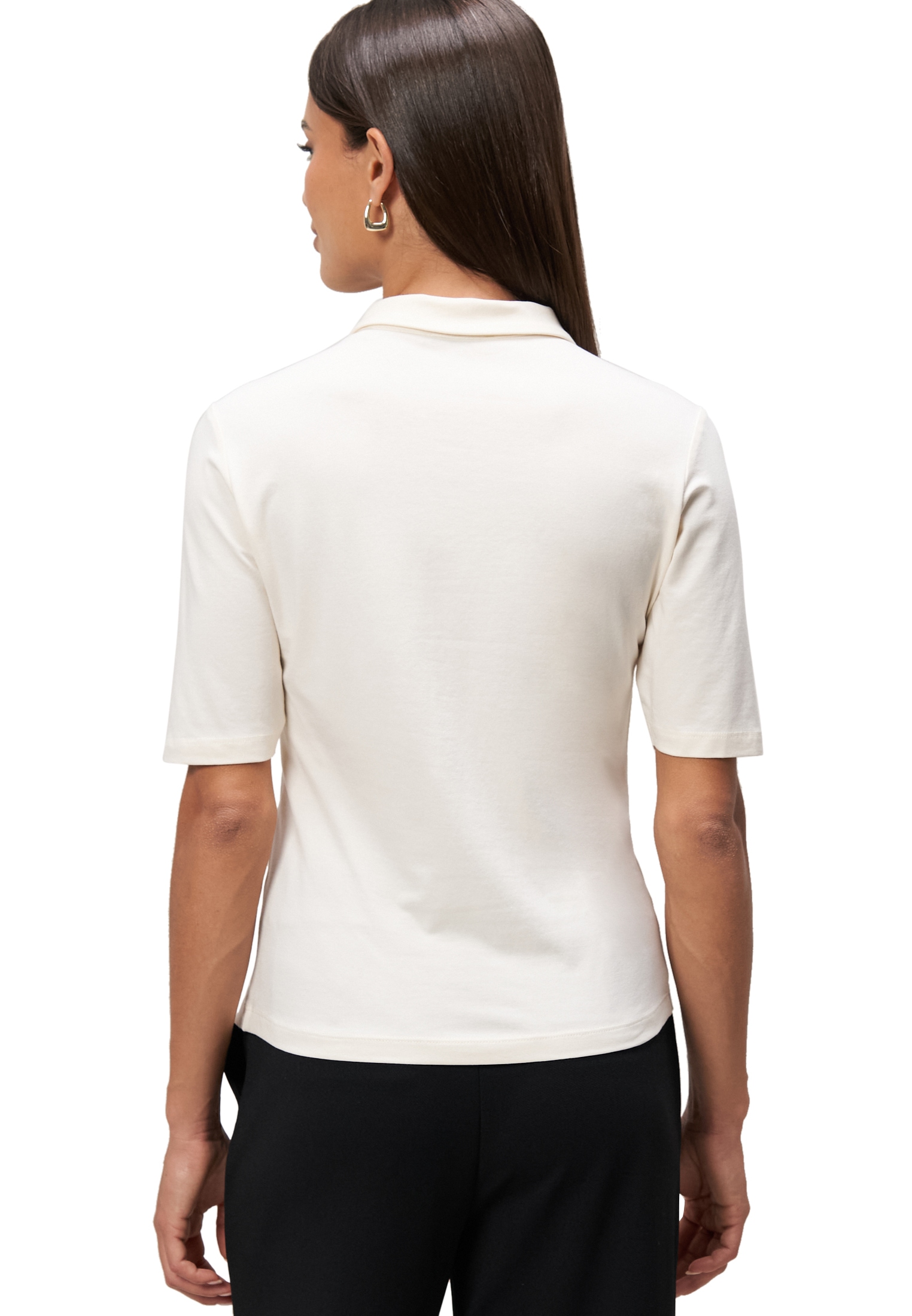Zero Kurzarmshirt »Poloshirt mit Knopfleiste«