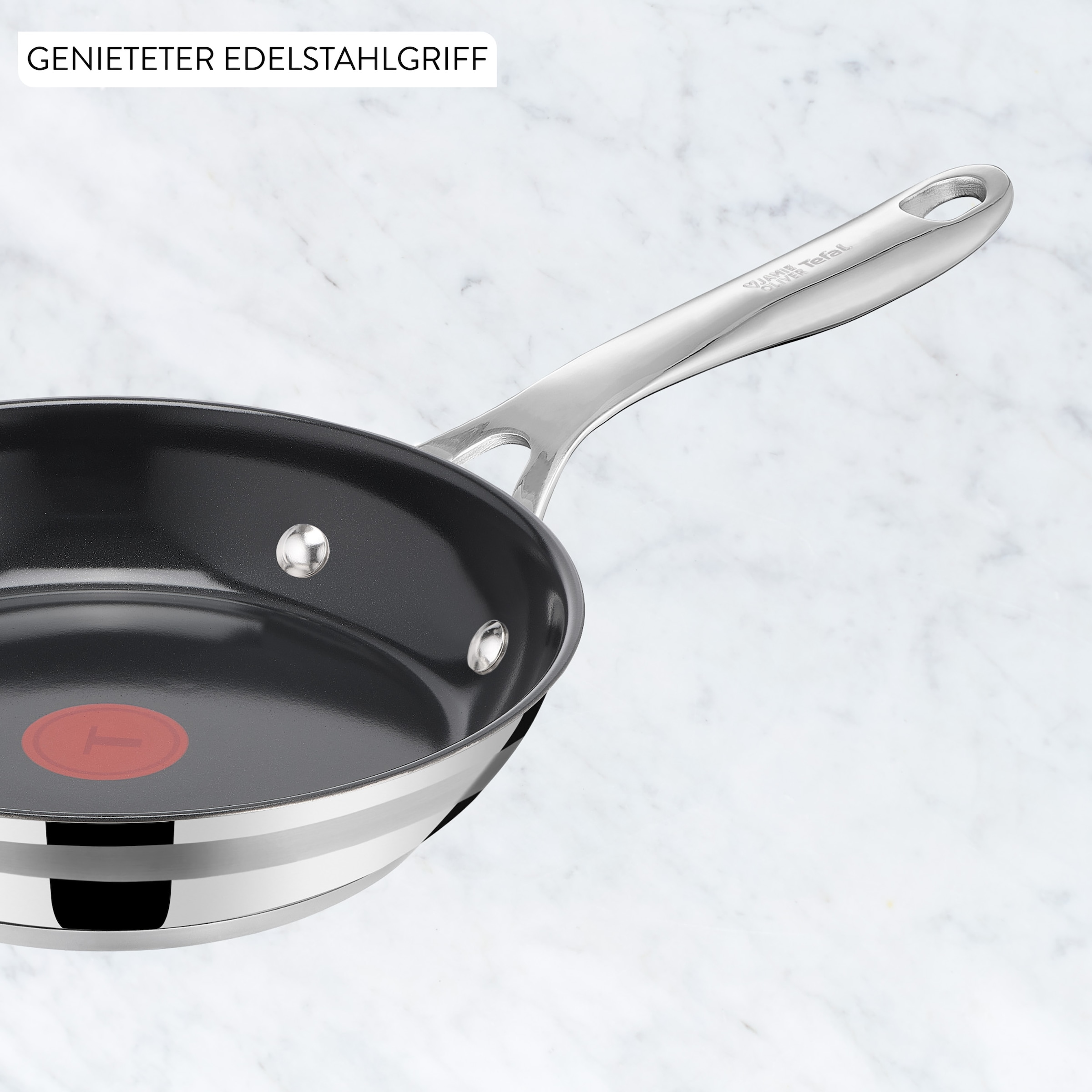 Tefal Pfannen-Set »Jamie Oliver Smart Cook« Edelstahl Set, 2 tlg. Keramikbeschichtung, Thermo-Signal, induktionsgeeignet, Edelstahlgriff