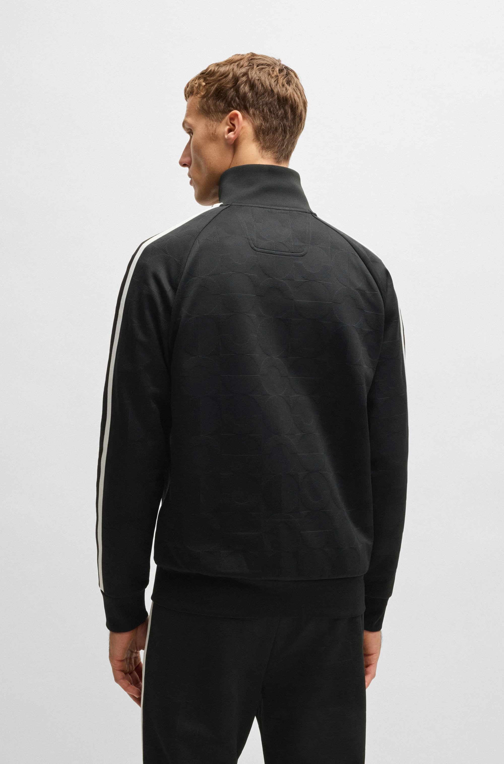 BOSS GREEN Sweatjacke »Skarley Strip«, mit dezentem Muster