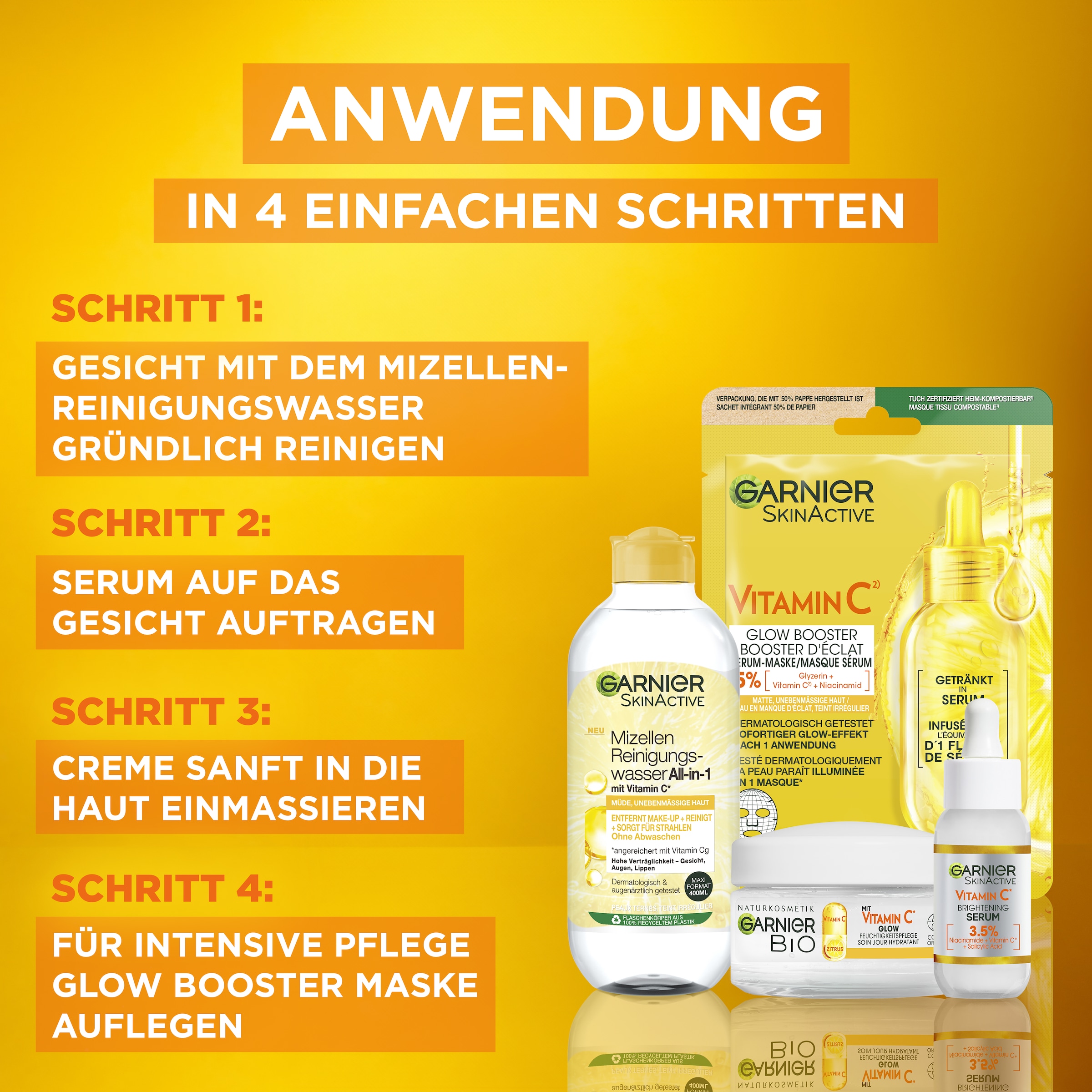 GARNIER Pflege-Set »Garnier Geschenkset Vitamin C« für das Gesicht, mit Vitamin C
