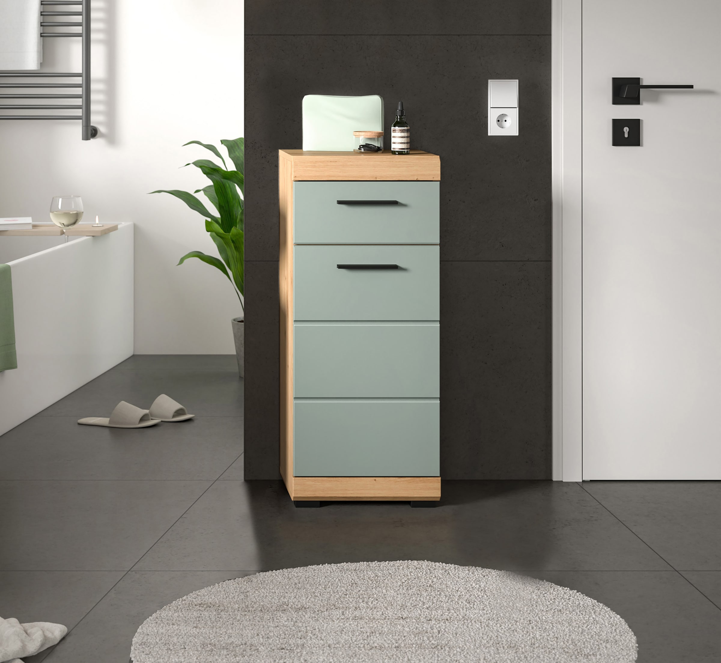 INOSIGN Unterschrank »SIENA, Breite 37cm, 1 Tür, 1 Schubkasten, 2 Fächer, MDF-Front«, (1 St., TOPSELLER!), in verschiedenen Farben erhältlich, Badmöbel, Badschrank, Kommode, Bad