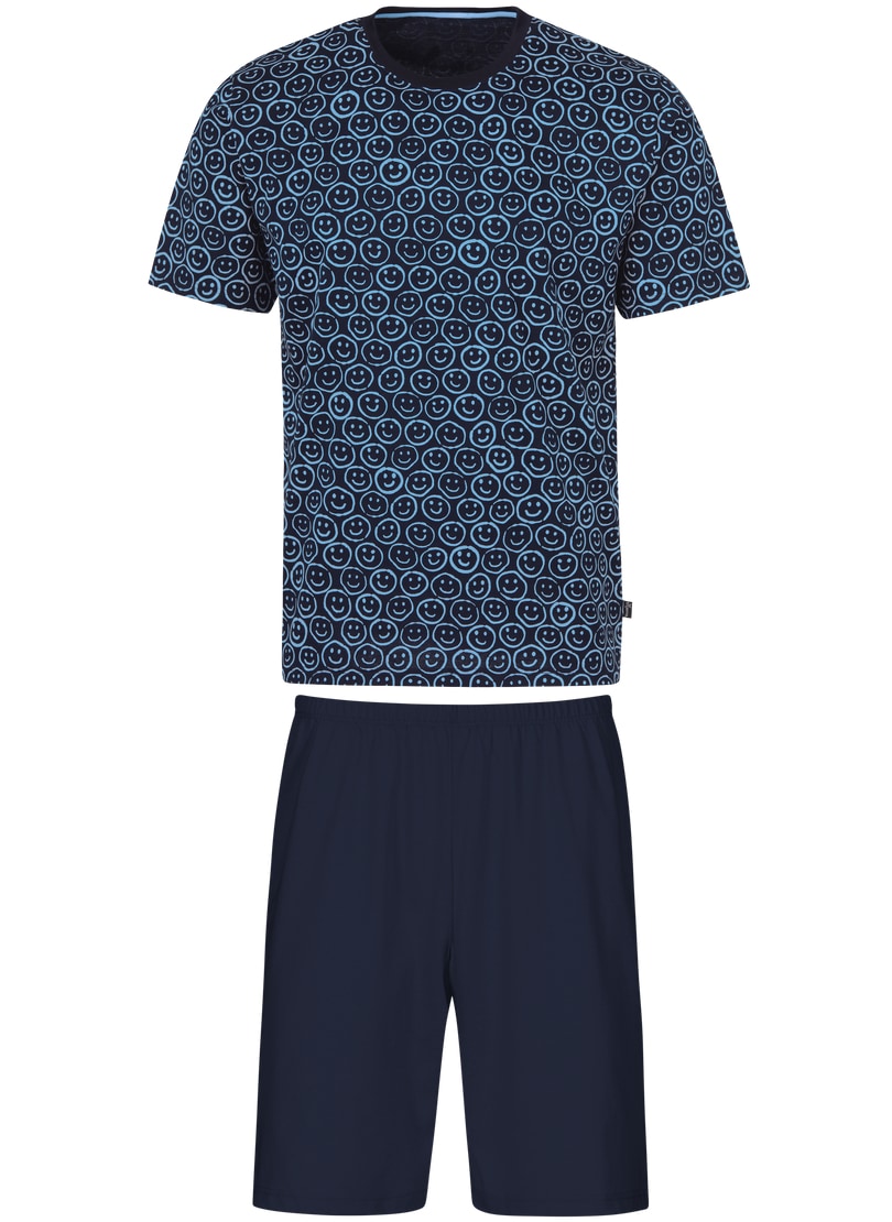 Trigema Schlafanzug »TRIGEMA Kurzer Schlafanzug mit Smiley-Motiv« 1 tlg.