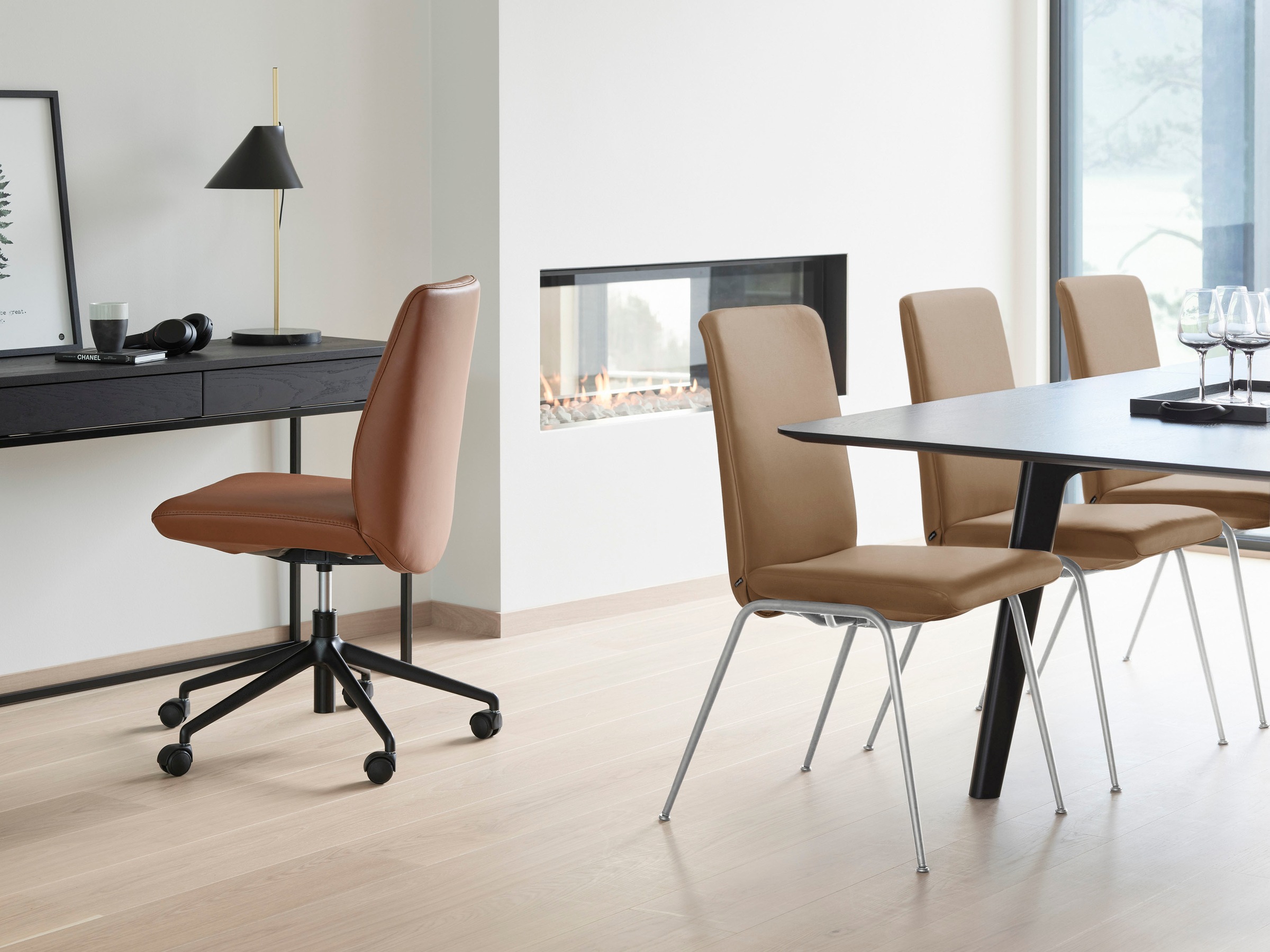 Stressless® Polsterstuhl »Laurel« () Low Back, Größe L, mit Beinen aus Stahl in Chrom glänzend