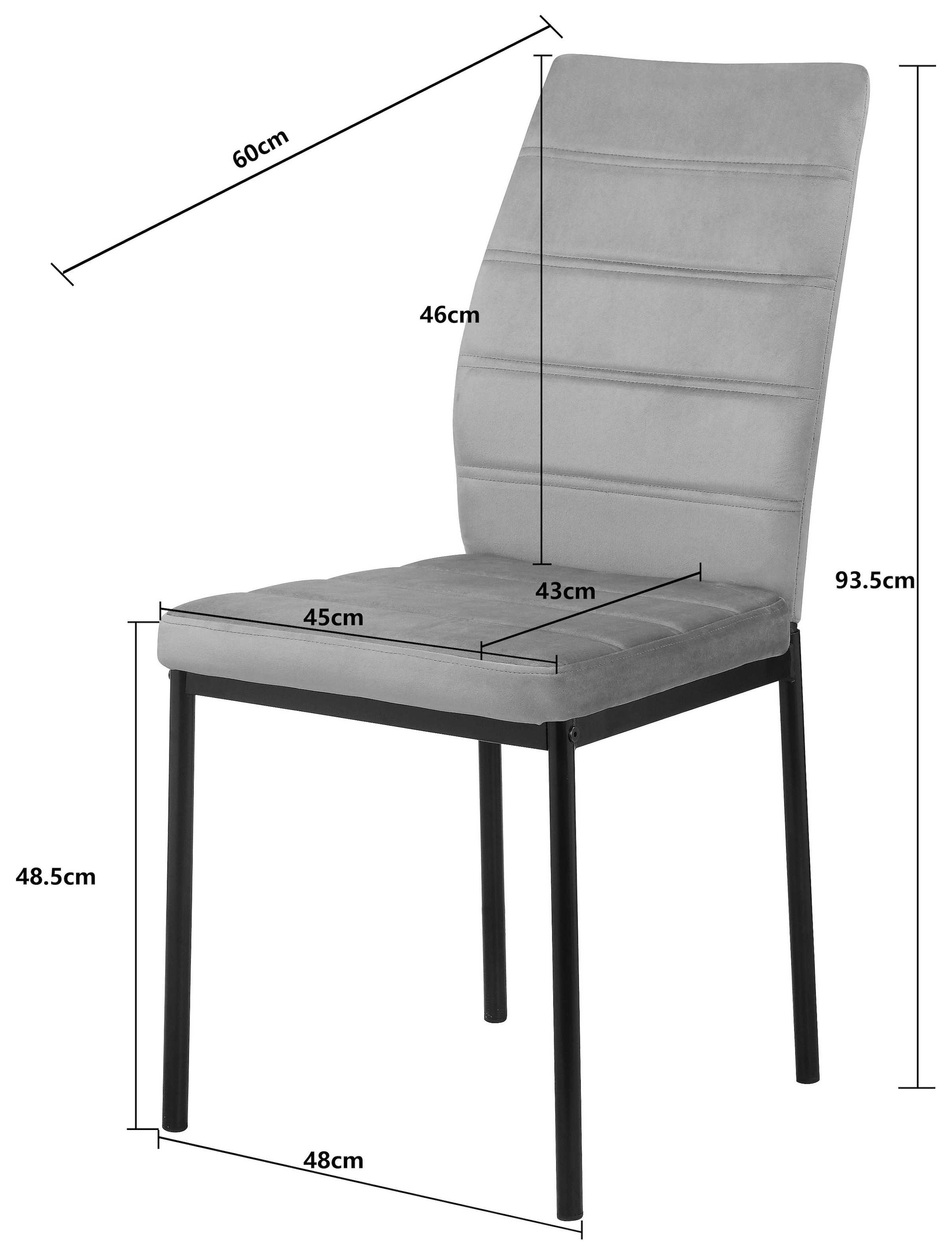 INOSIGN Esszimmerstuhl »Cresswelle, TOPSELLER!«, (Set), 4 St., Samtvelours, Polsterstuhl mit weichem Samtveloursbezug, Metallgestell