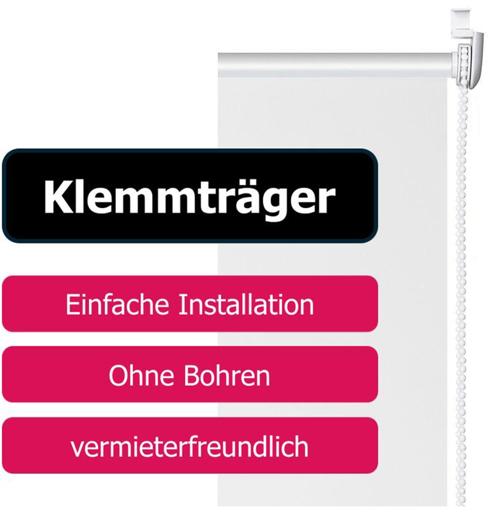 my home Seitenzugrollo »Themse-Uni« Lichtschutz Sichtschutz ohne Bohren freihängend Bestseller mit 1500 4,5-Sterne-Bewertungen, Klemmträger Bestseller