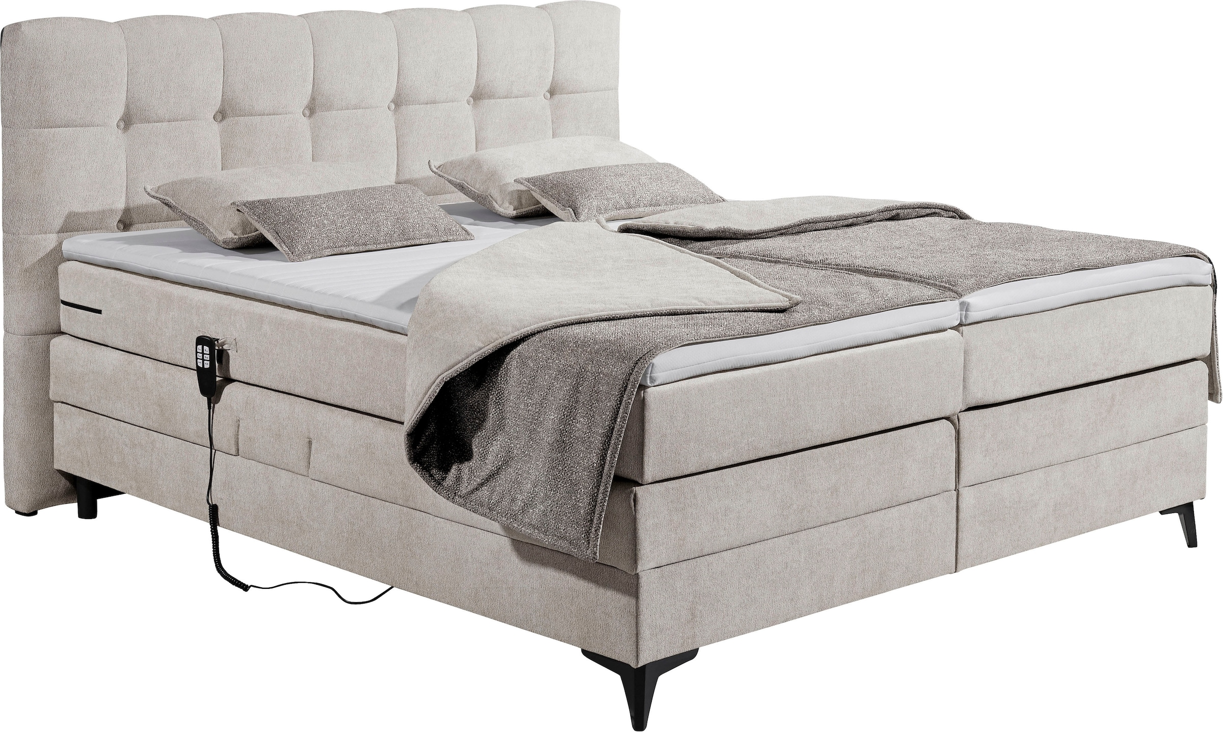 ED EXCITING DESIGN Boxspringbett »Atlas 180x200cm, elektrisch verstellbar« inkl. Topper, 7 Zonen Matratze, elektrisch verstellbar