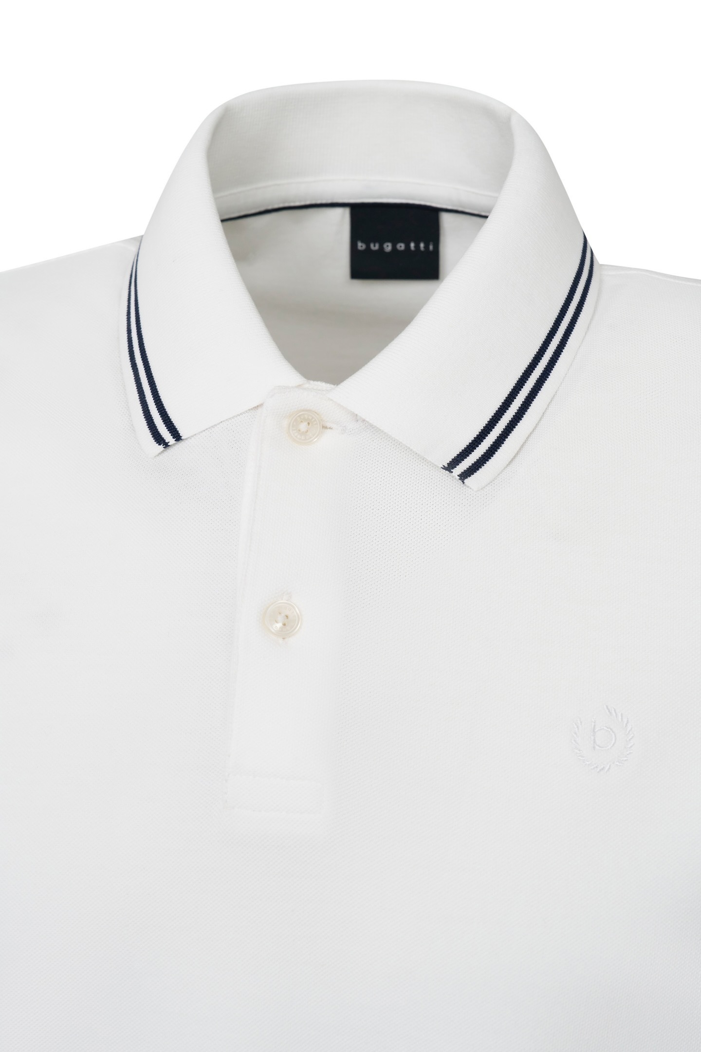 bugatti Poloshirt, mit Kontraststreifen und Bruststickerei