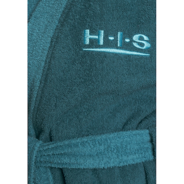 H.I.S Unisex-Bademantel »Hannes«, (1 St.), mit farblich abgesetzten Gürtel  und Kragen bei ♕