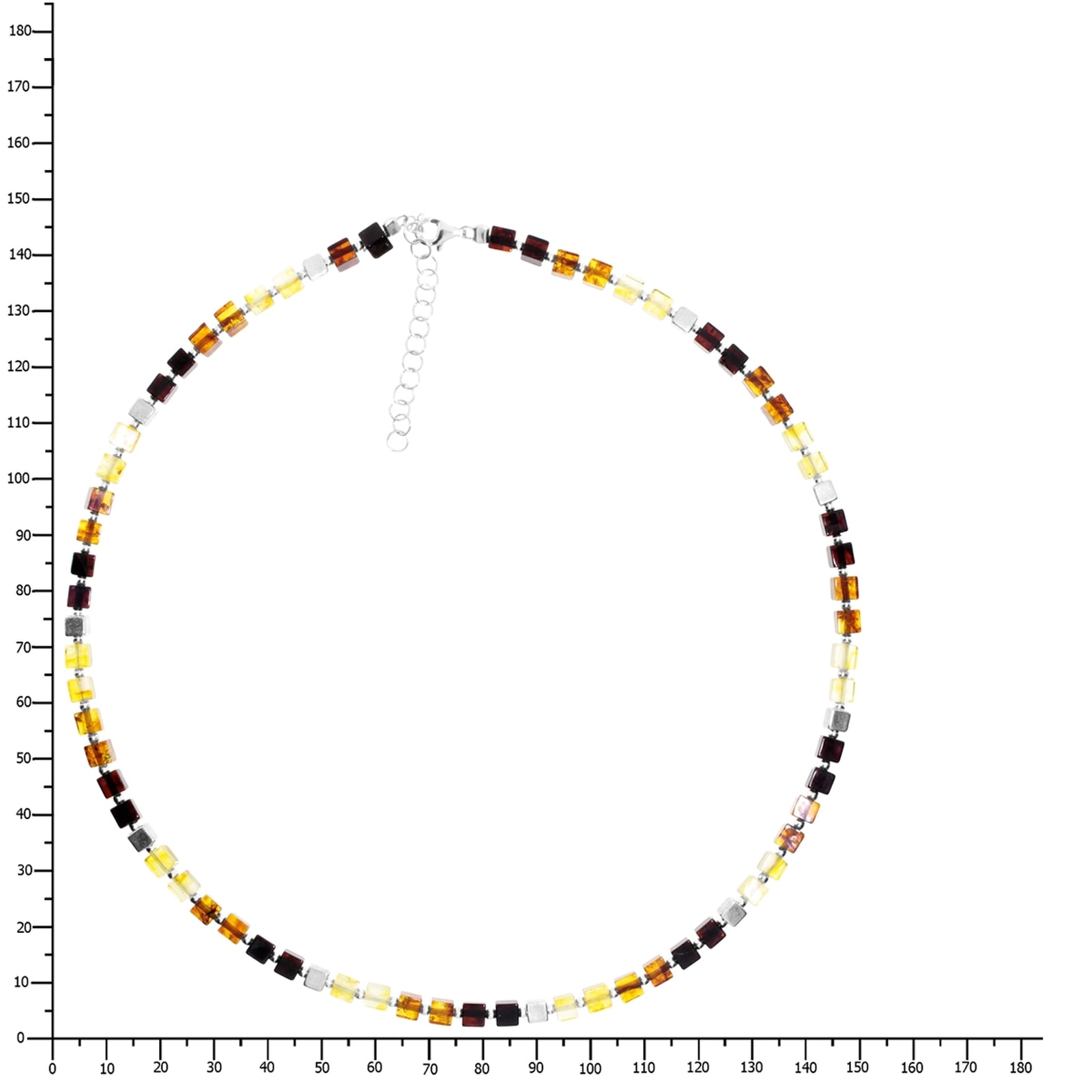 OSTSEE-SCHMUCK Kette ohne Anhänger »- Würfel 4 - Bernstein -,«