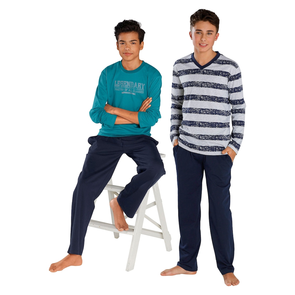 le jogger® Pyjama, (2 Stück), in langer Form
