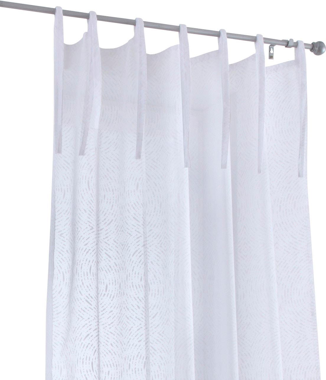 Kutti Vorhang »Timber Schal«, (1 halbtransparent, bedruckt, St.), Gardine Polyester, einfarbig weiß