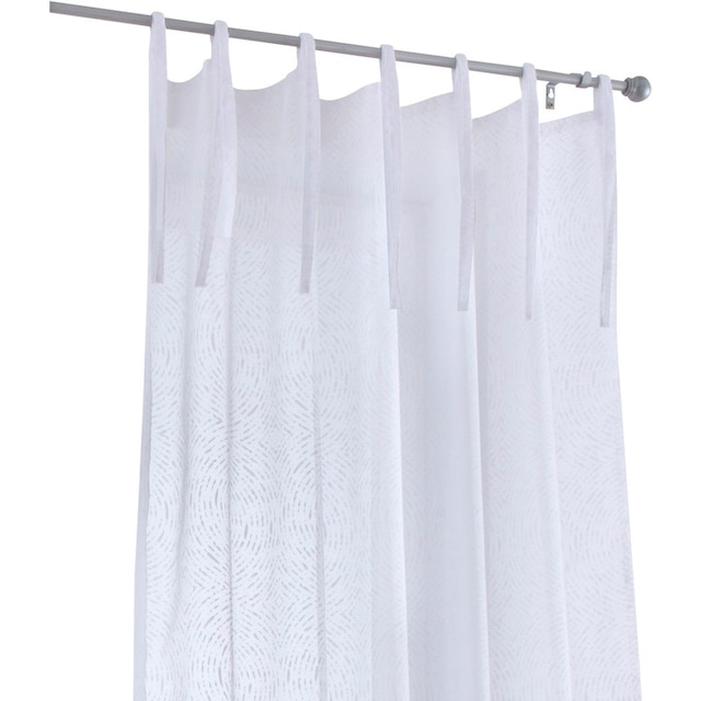 Kutti Vorhang »Timber Schal«, (1 St.), Gardine halbtransparent, weiß,  bedruckt, Polyester, einfarbig