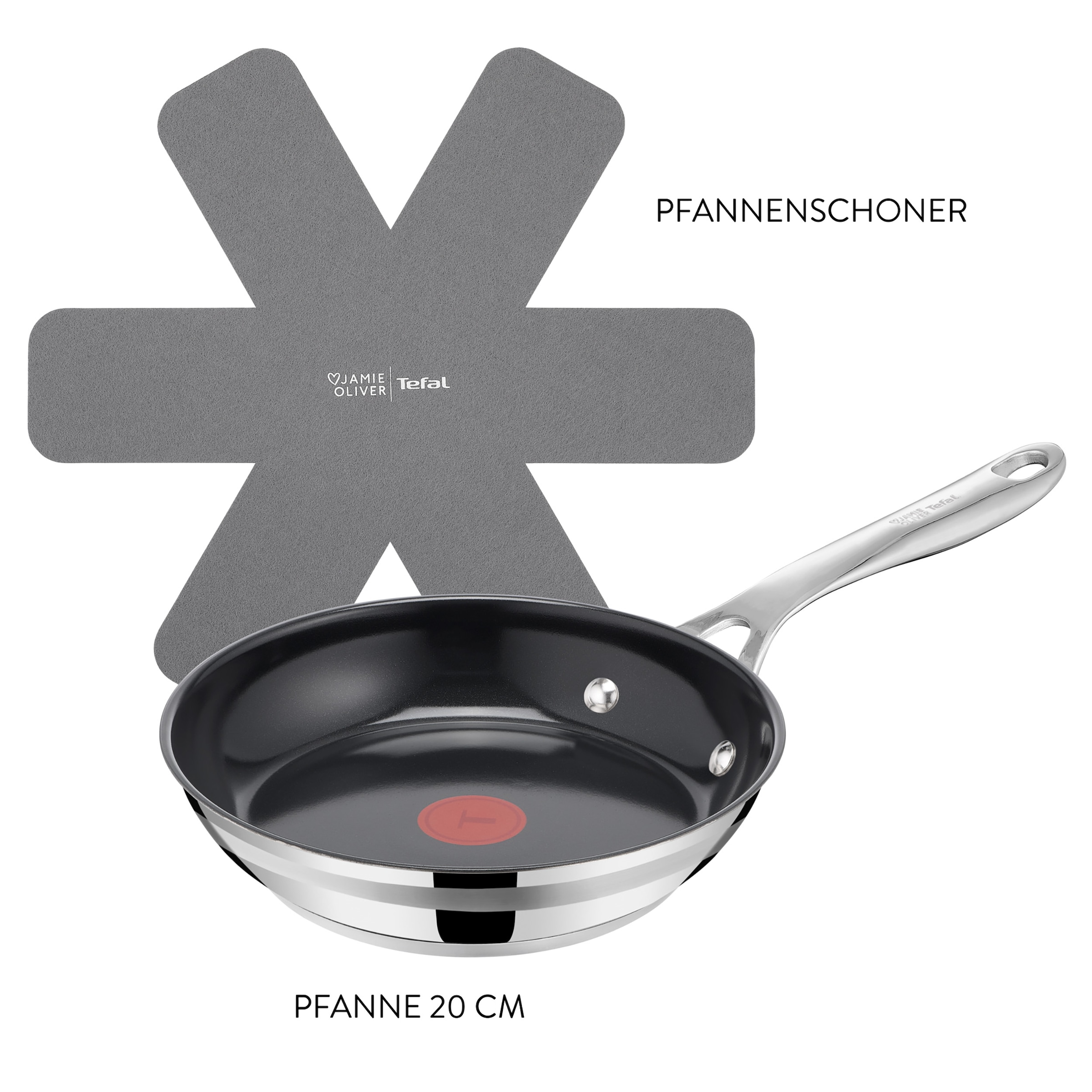 Tefal Pfannen-Set »Jamie Oliver Smart Cook« Edelstahl Set, 2 tlg. Keramikbeschichtung, Thermo-Signal, induktionsgeeignet, Edelstahlgriff