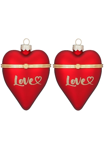 Christbaumschmuck »Merry Red, Weihnachtsdeko rot, Christbaumschmuck«, (Set, 2 tlg.),...