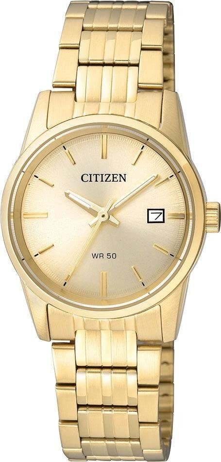 Citizen Quarzuhr, Armbanduhr, Damenuhr, Edelstahlarmband, Datum