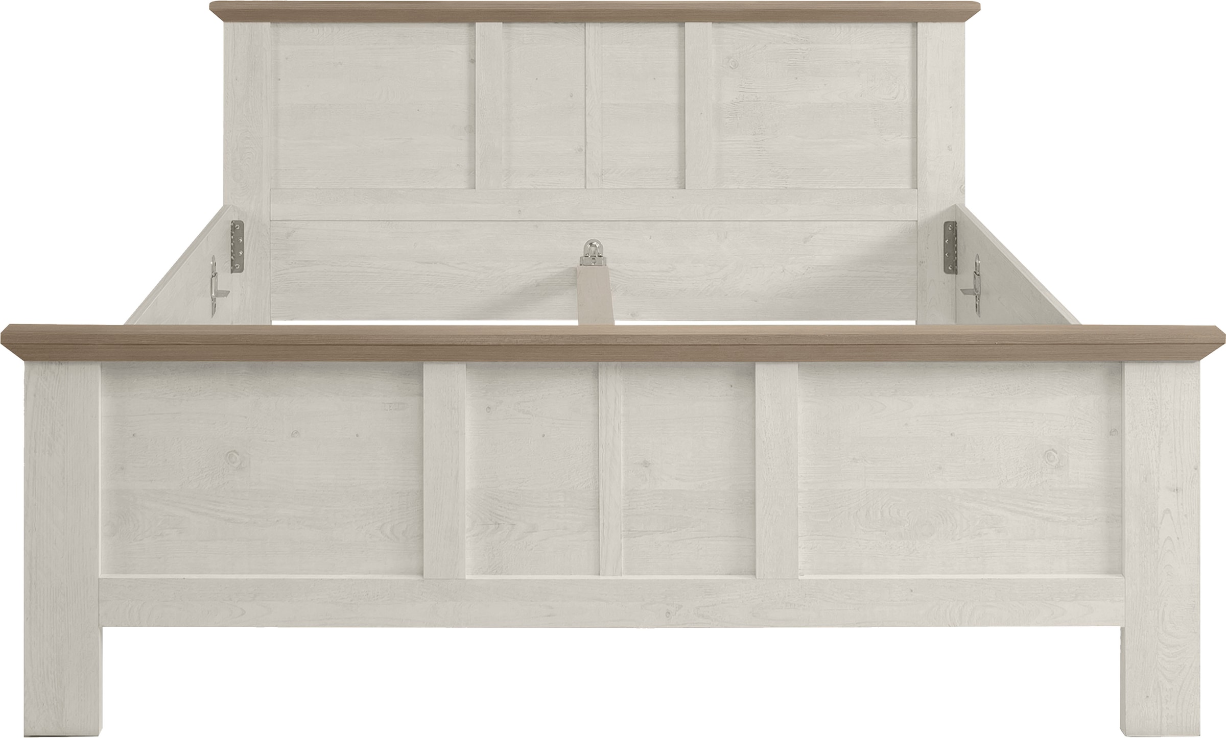 FORTE Bettgestell »Iloppa, klassischer Landhausstil, Belastbarkeit 220 KG«, (Liegefläche 180x200cm), rustikaler Look