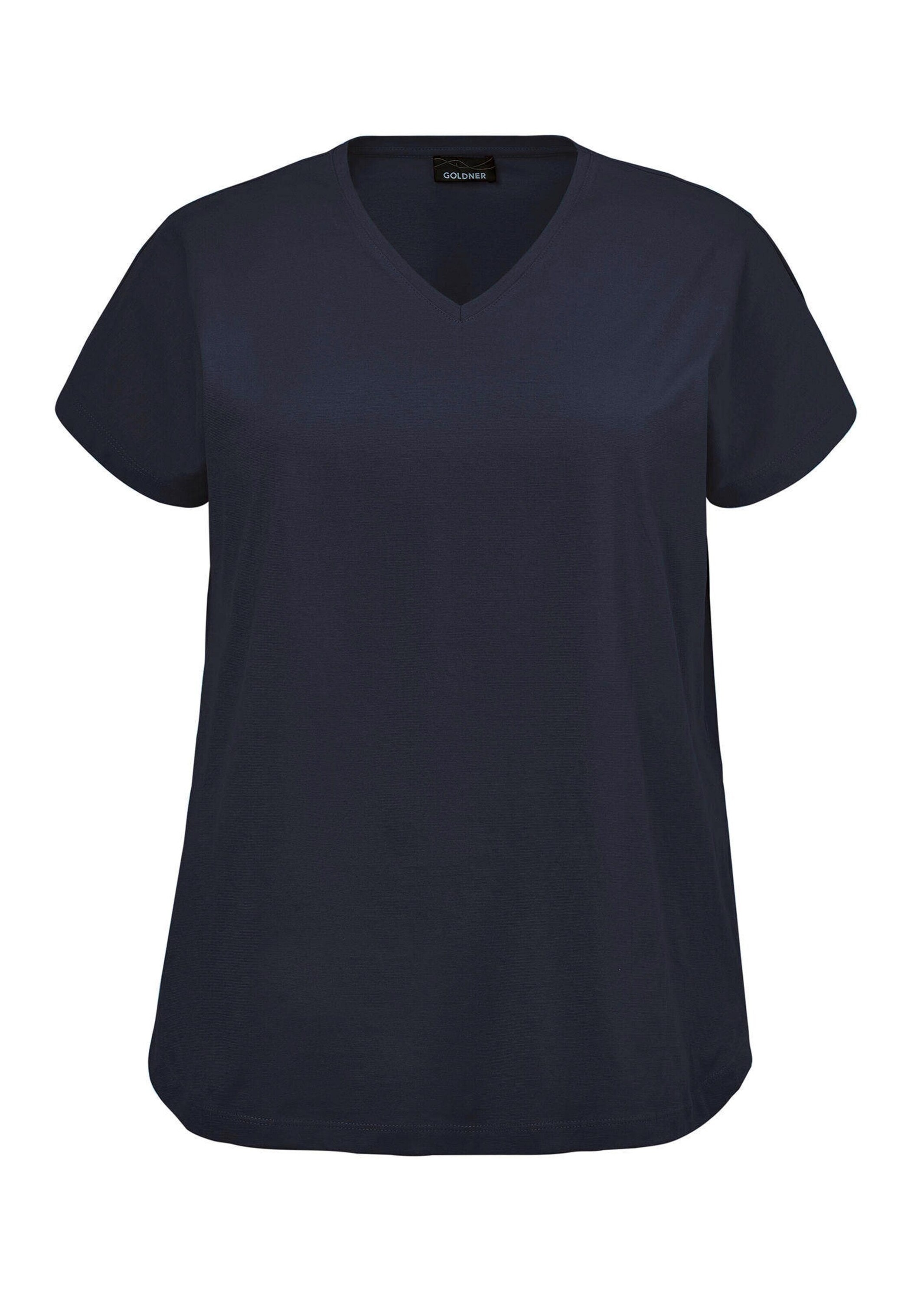 GOLDNER Kurzarmshirt »Shirt mit V-Ausschnitt« Tiefer Rundhalsausschnitt