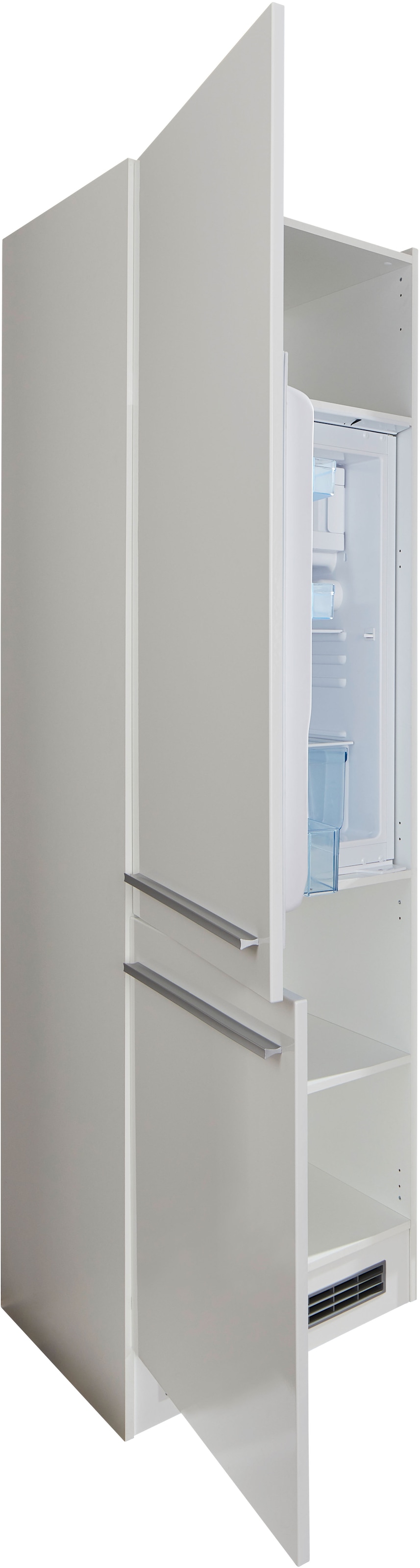 BASIC by Balculina Kühlumbauschrank »Jazz 60er Kühlumbauschrank, Küchenschrank BxHxT 60x211x57 cm«, (1 St.), Kühlumbauschrank mit 2 Türen und 3 Einlegeböden
