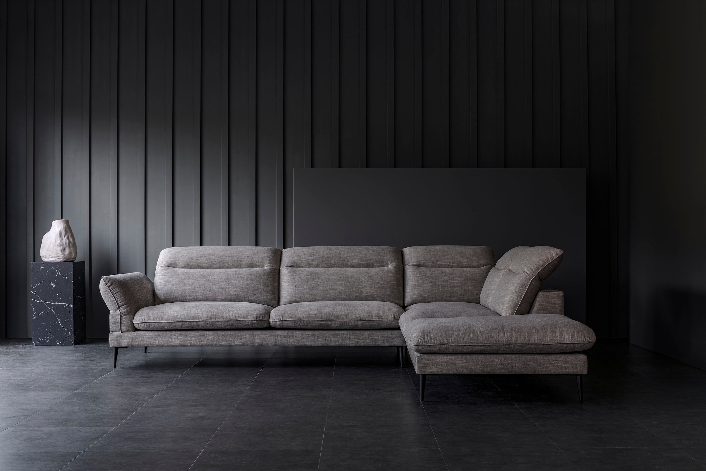 FLEXLUX Ecksofa »Salino, Funktionssofa mit Ottomane, Relaxsofa, Ecksofa«, Sofa mit Arm- und Kopfteil-Verstellungen, Kaltschaum & Stahl-Wellen