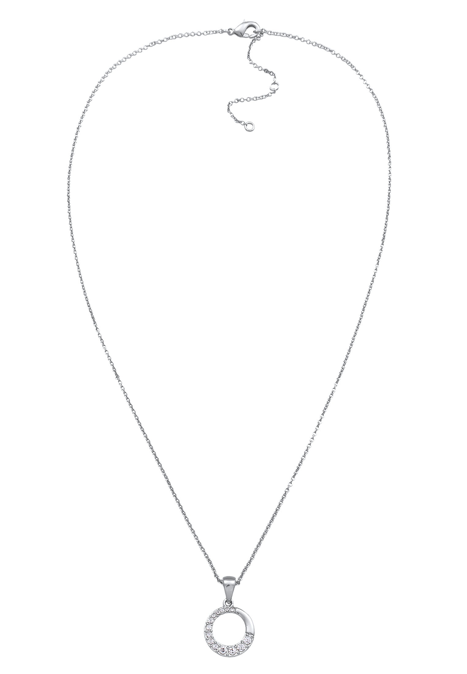 Elli Silberkette »Halskette Kreis Rund Kristalle«