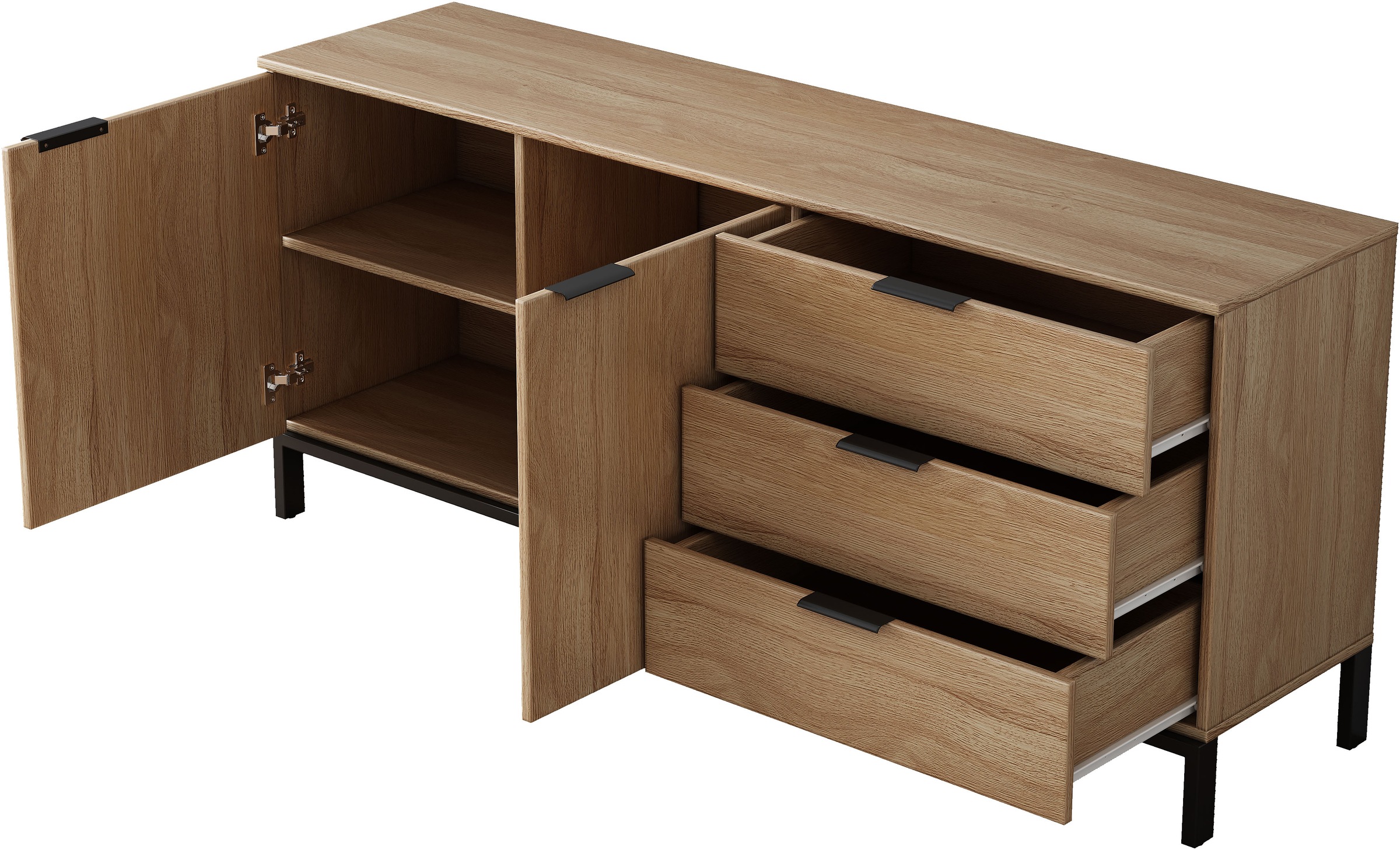 OTTO home Sideboard »Jorinde« Melaminoberfläche, flexibler Stauraum und robustes Metallgestell