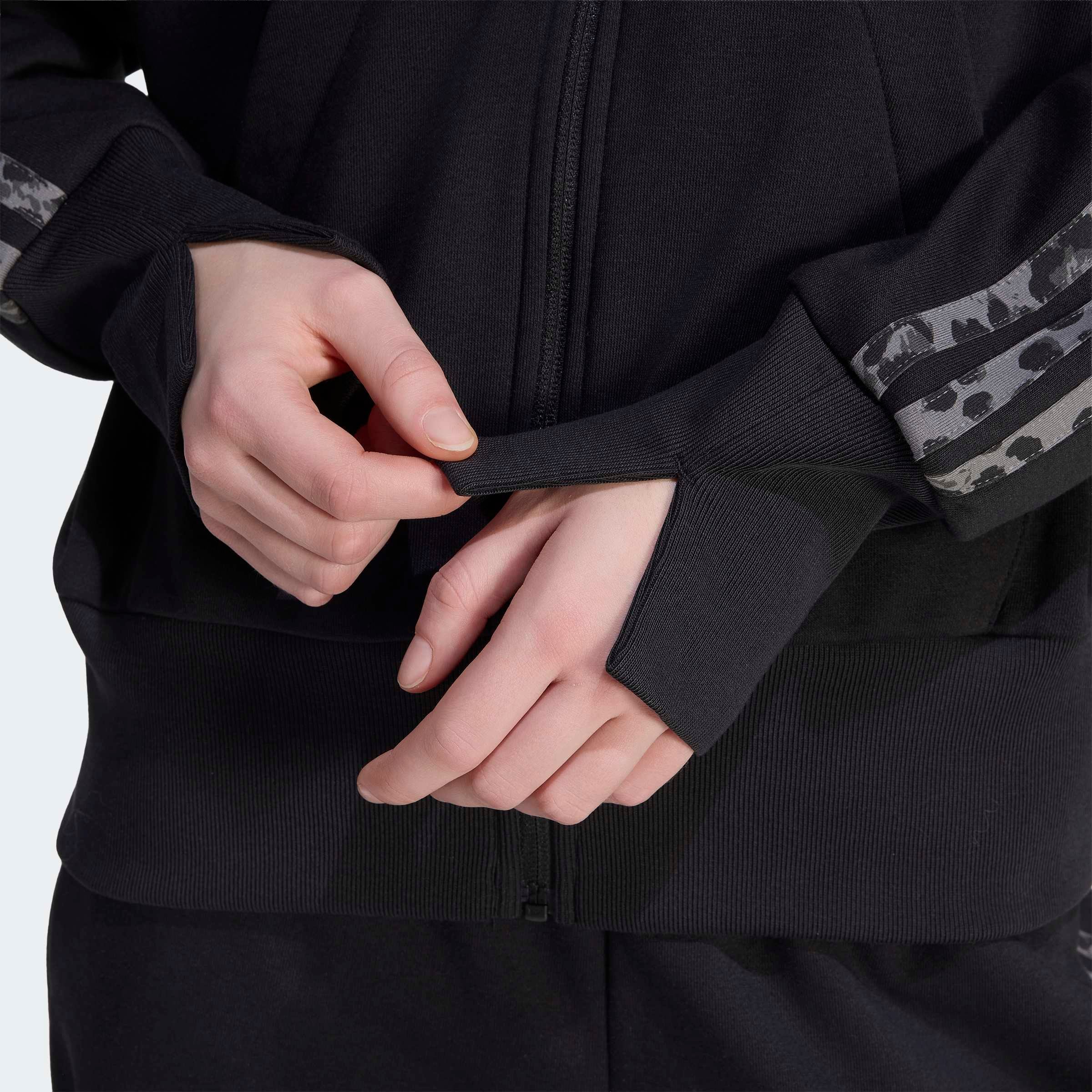 adidas Sportswear Kapuzensweatjacke »SEASONAL ESSENTIALS 3-STREIFEN, ANIMALPRINT«