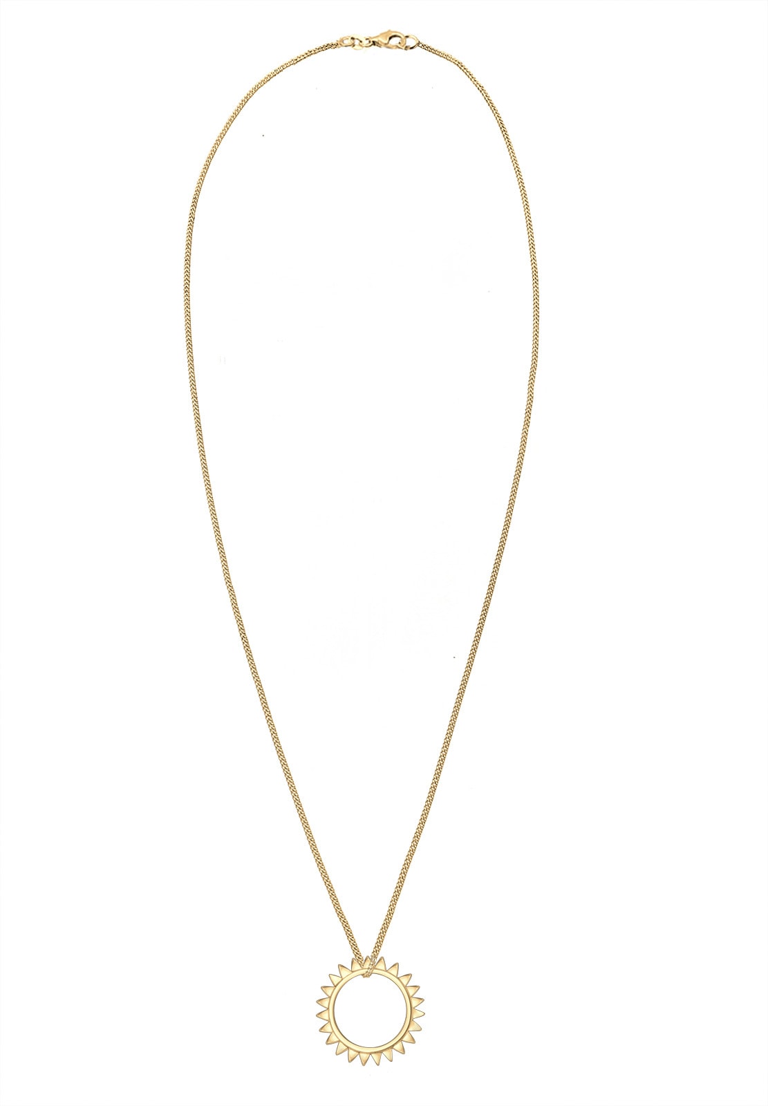 Elli Kette mit Anhänger »Halskette Anhänger Sonne 925 Sterling Silber vergoldet«