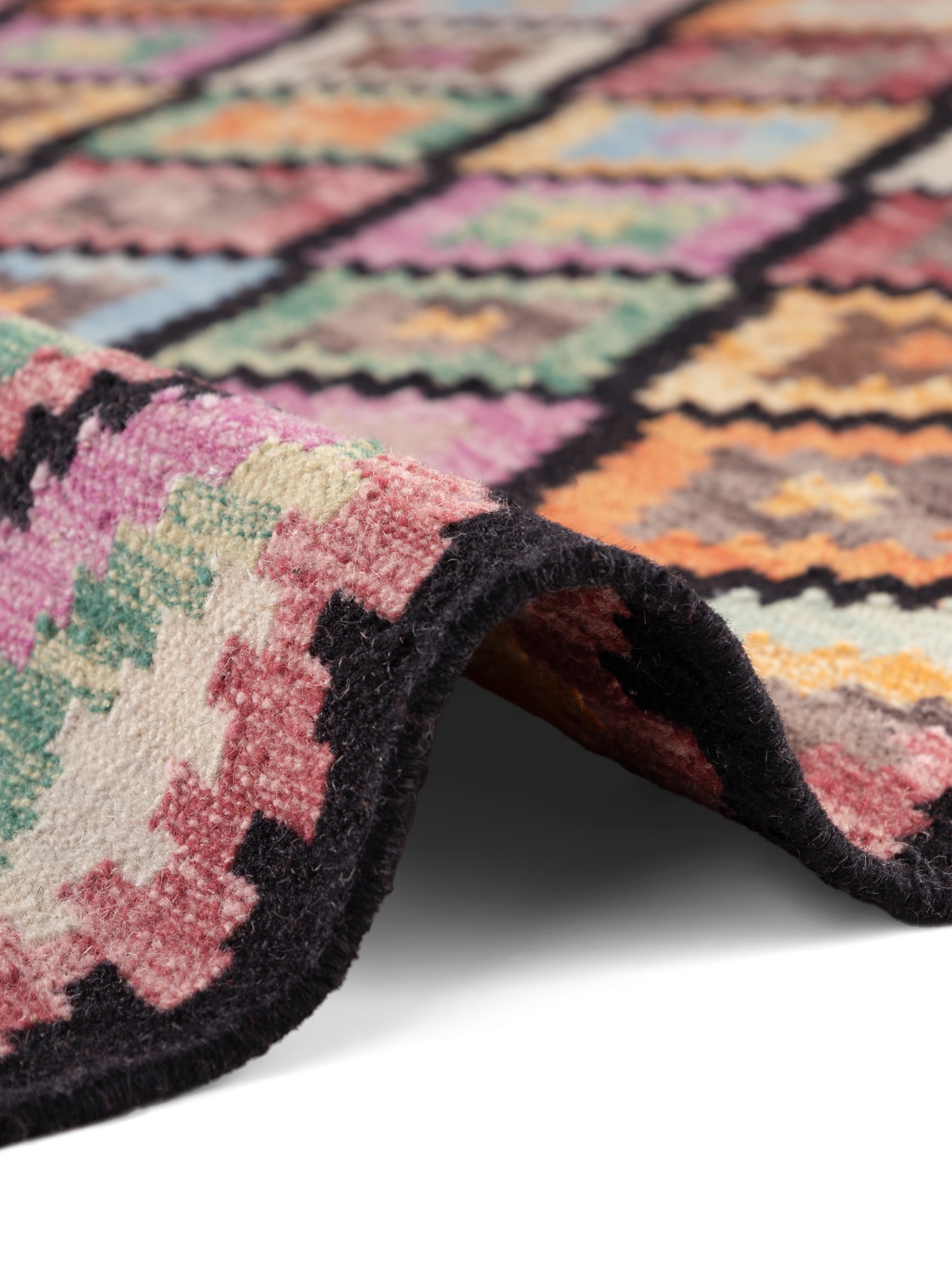 HANSE Home Teppich »Kelim Zara« rechteckig 3 mm Höhe Wolle, Baumwolle, Natur, Handgewebt, orientalisch, Boho, traditionell