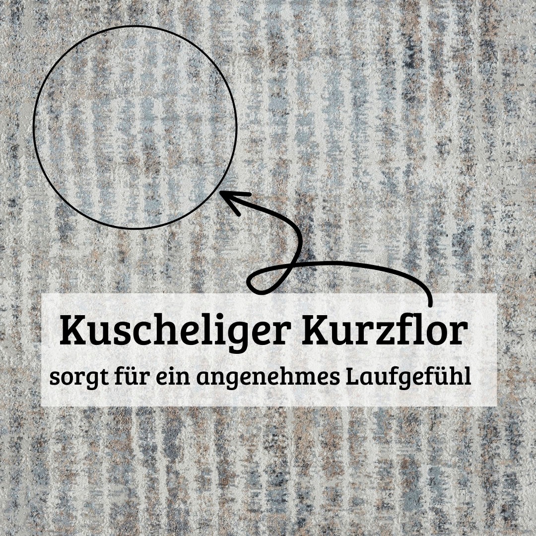 OTTO home Teppich »Liorra« rechteckig 8 mm Höhe Kurzflor, modernes Design, pflegeleicht, Wohnzimmer