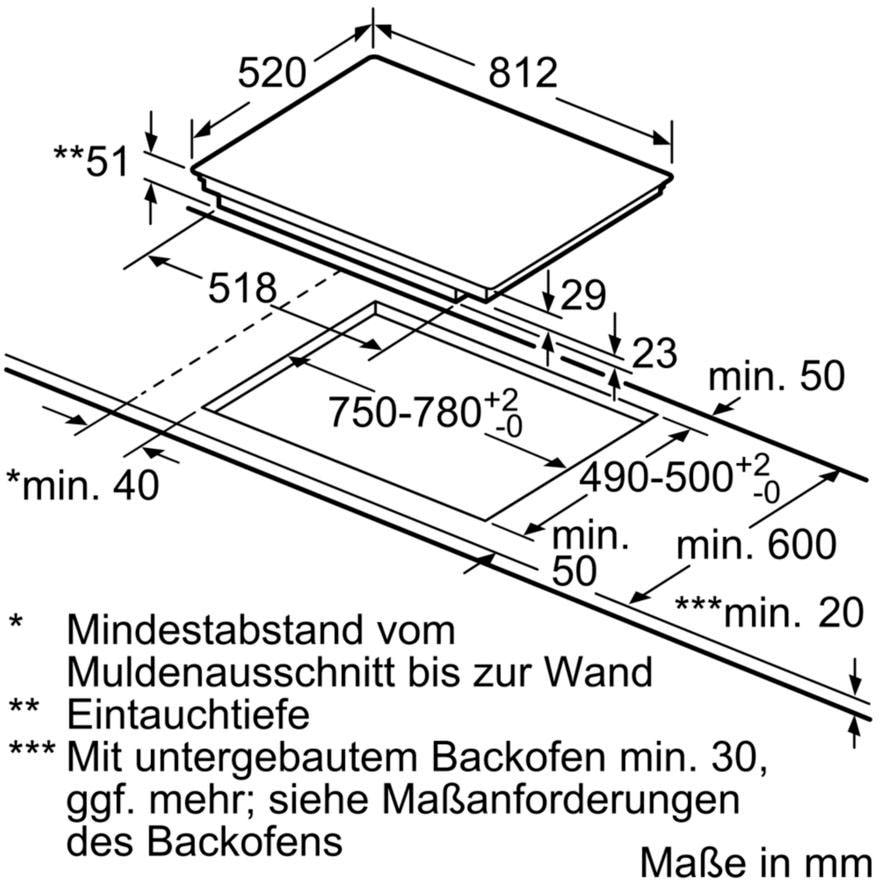 Garantie mit SCHOTT Jahren EX875LVC1E Flex-Induktions-Kochfeld 3 »EX875LVC1E«, CERAN® XXL von SIEMENS