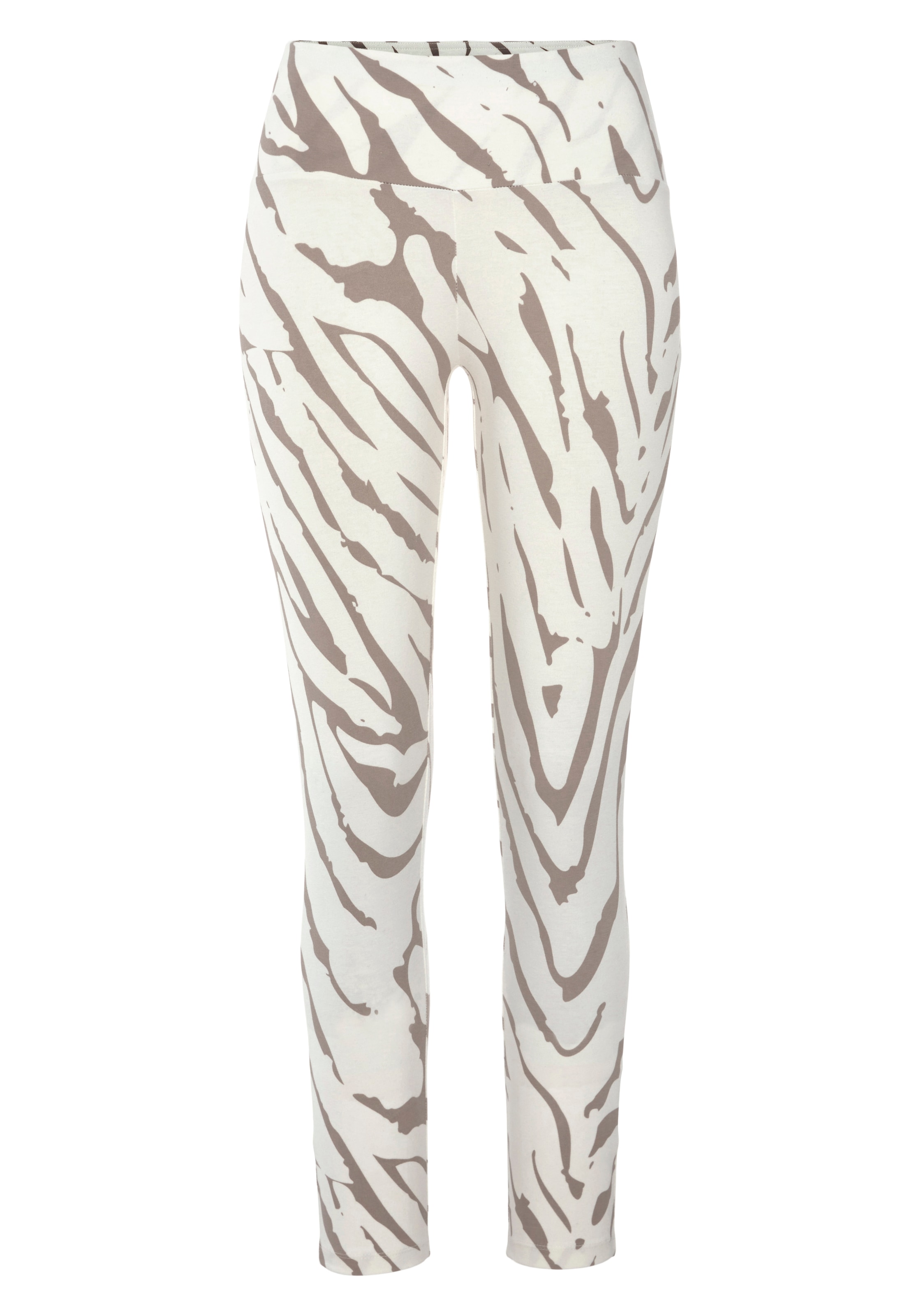 LASCANA Leggings, mit Zebramuster und breitem Bund, Loungewear