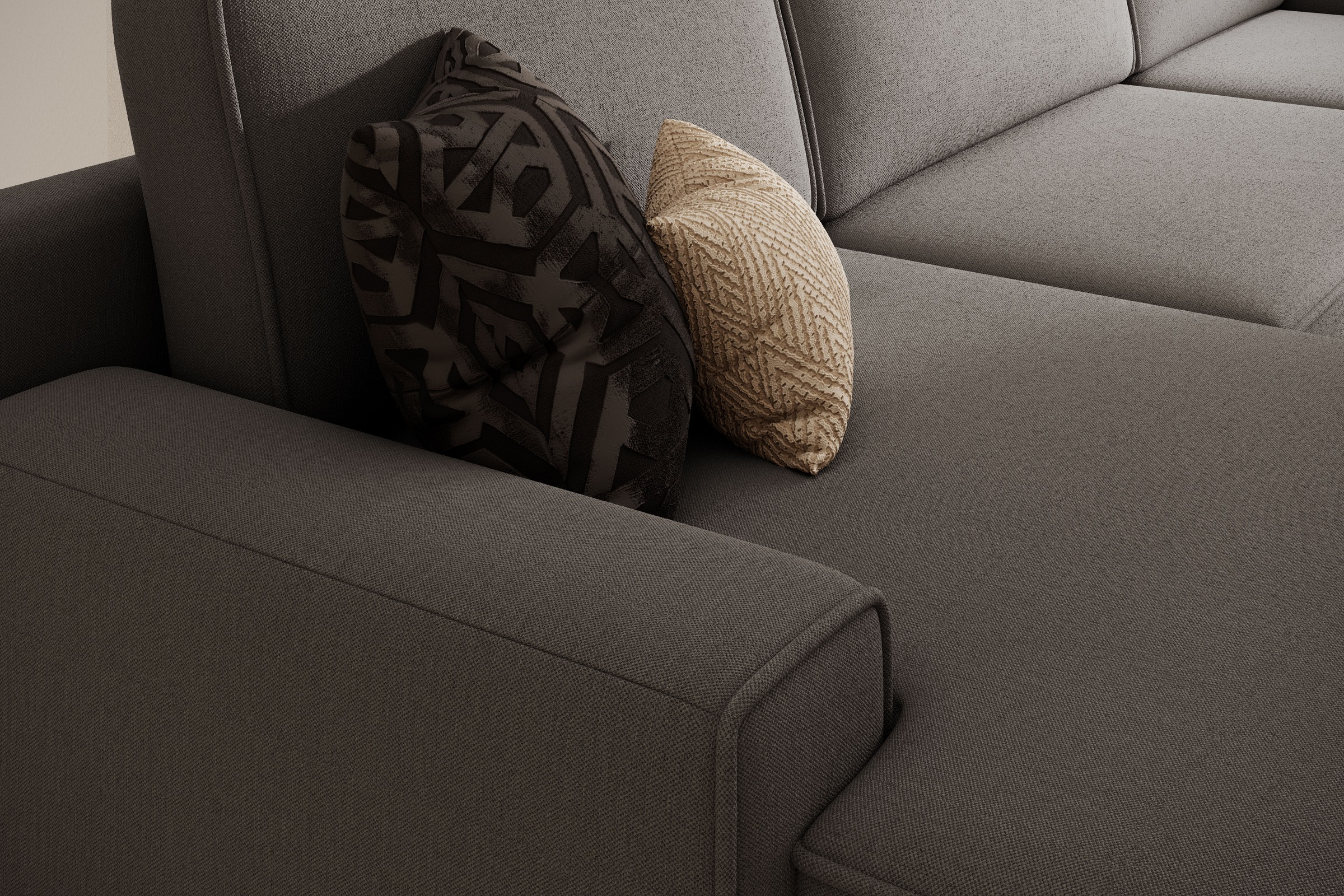 TRENDMANUFAKTUR Wohnlandschaft »Challenge, Schlafsofa mit Bettkasten, Couch in U-Form, Breite 333 cm« XXL Sofa mit Bettkasten & Schlaffunktion, auch in trendigem Cordstoff