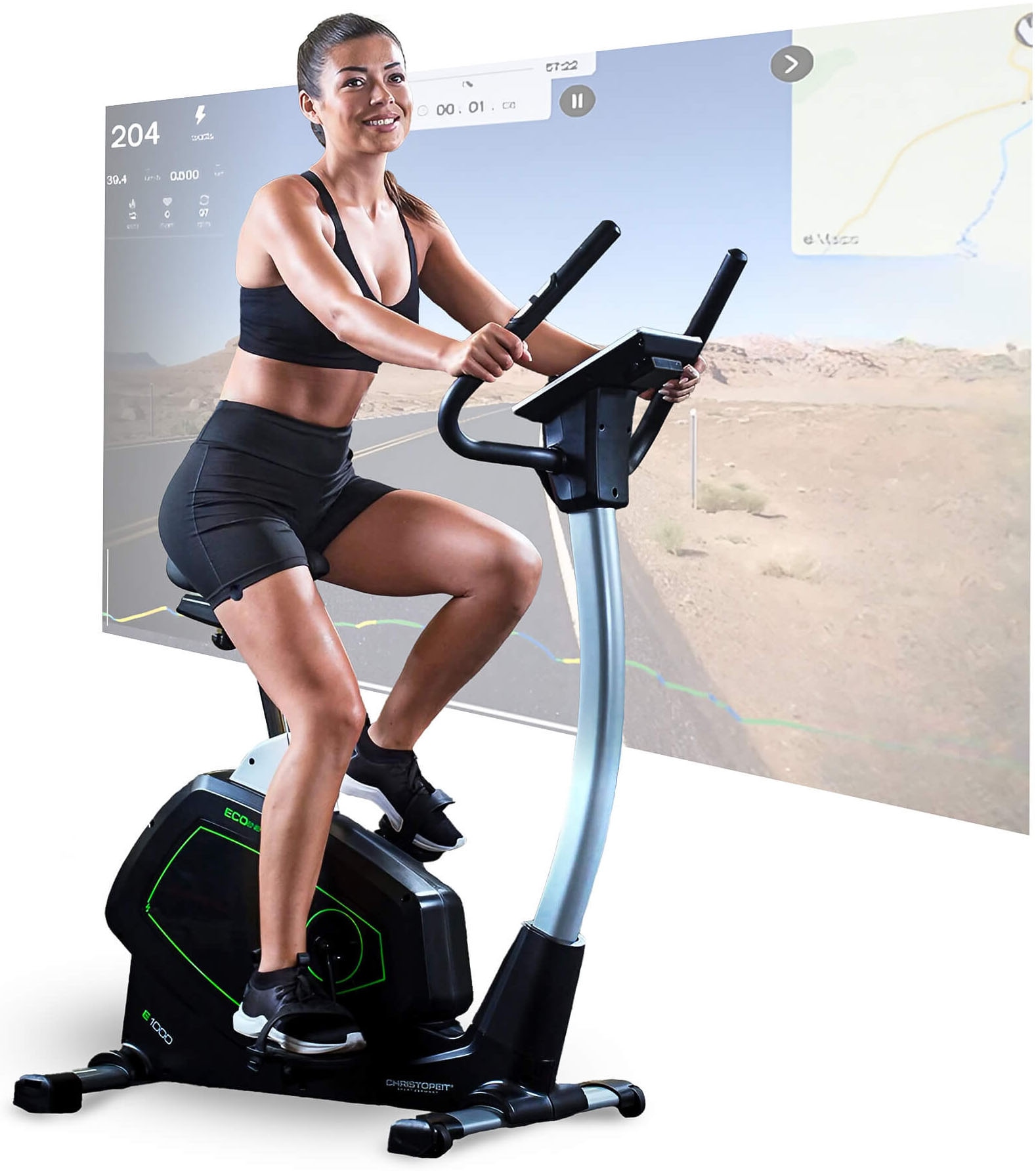 Christopeit Sport® Ergometer »Eco 1000«, (mit Tablet-Halterung), Schwungmasse ca. 10 kg, 24 Widerstandsstufen