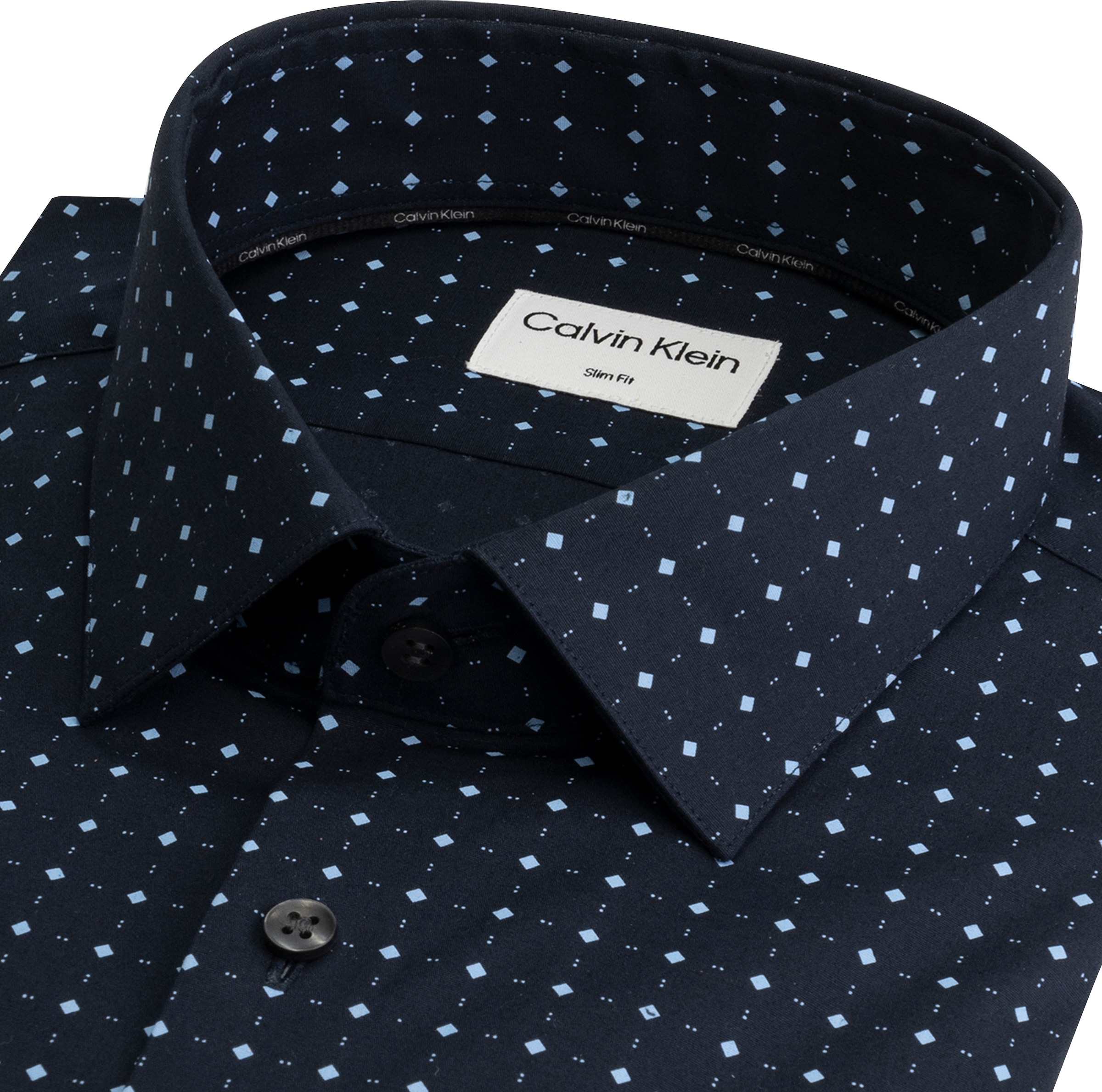 Calvin Klein Langarmhemd »POPLIN STRETCH SLIM SHIRT«, ♕ bei PRINT Markenlabel mit