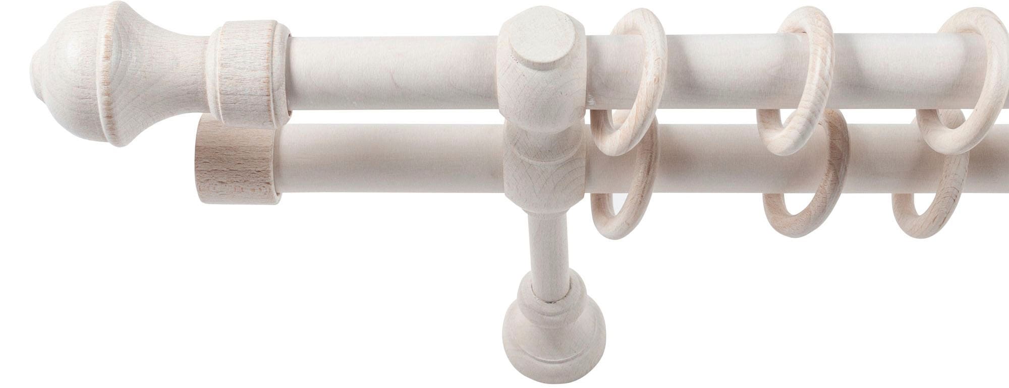 SN DECO GROUP Gardinenstange »Ares« 2 läufig-läufig Fixmaß 28 mm, Holz, verschiedene Längen und Farben, Komplettset