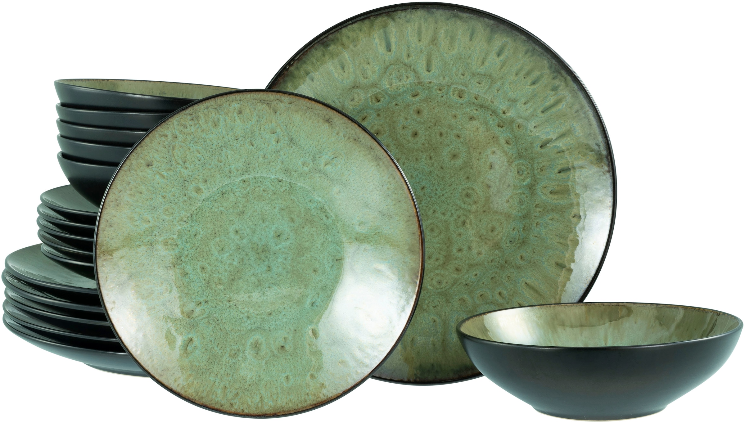 CreaTable Teller-Set »Jawa, Teller Set 18-tlg« Reaktivglasur