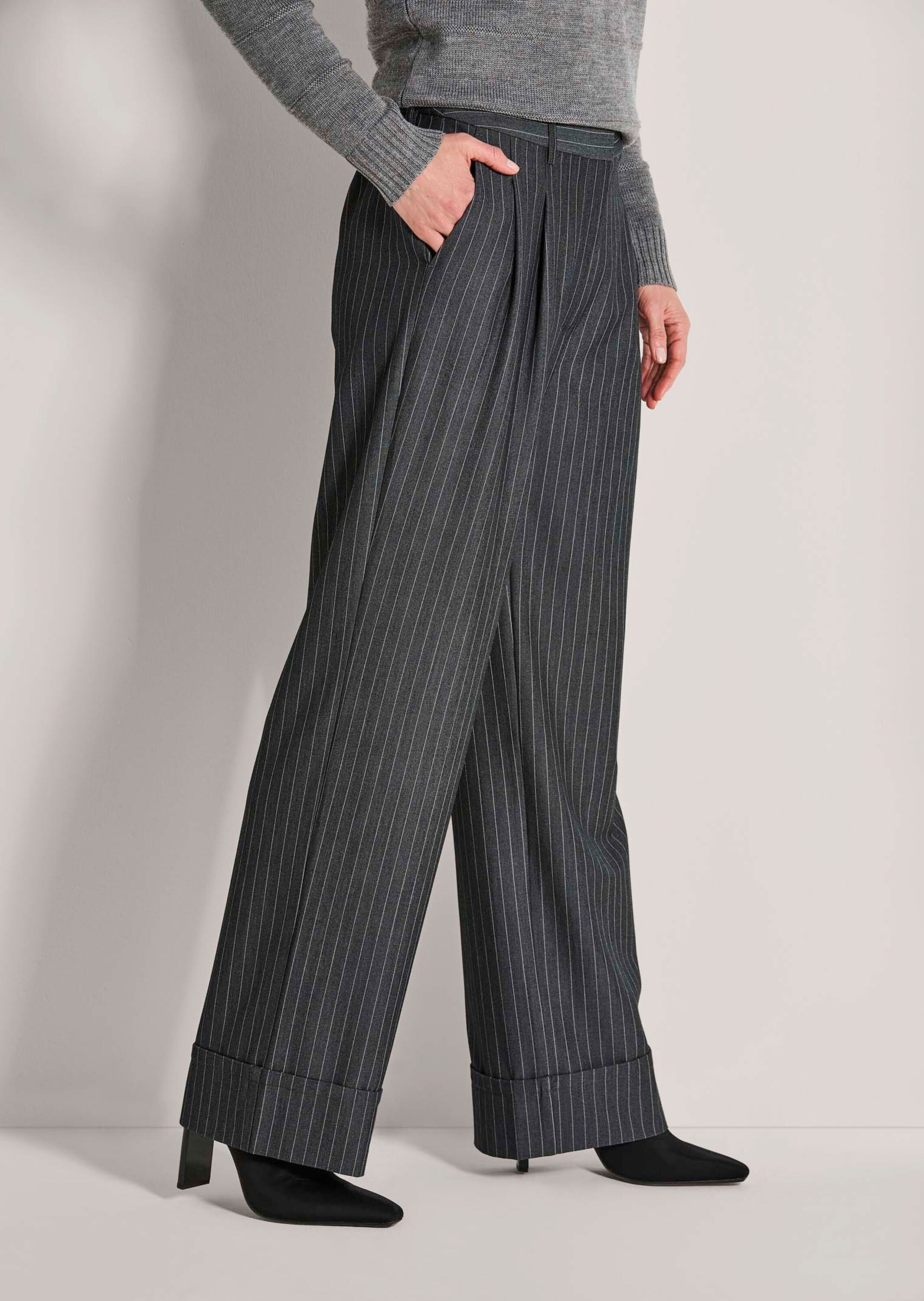 MADELEINE Stoffhose »Stoffhose Nadelstreifenhose mit weitem Bein«