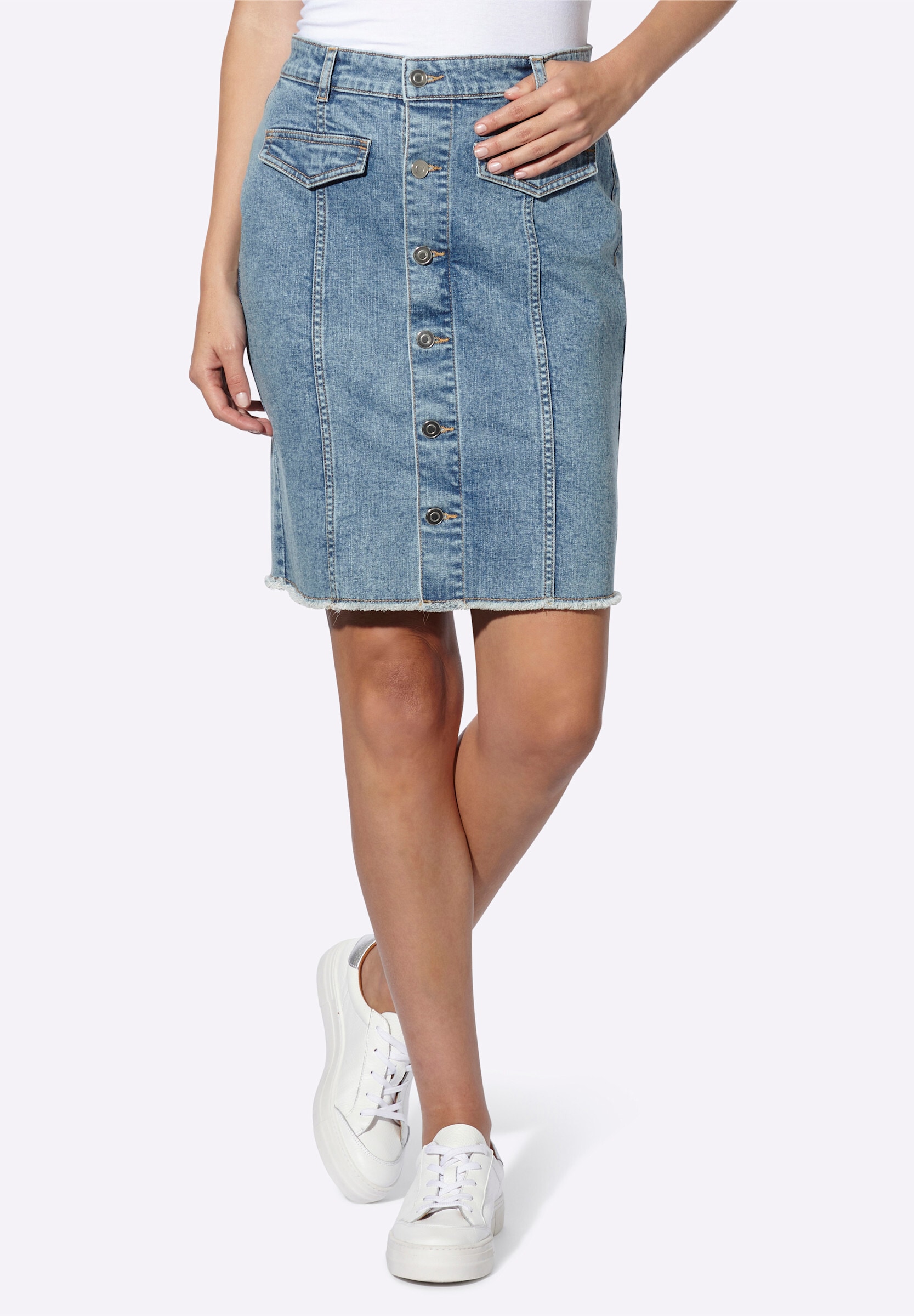 heine Jeansrock »Jeans-Rock Jeansrock durchgeknöpft«