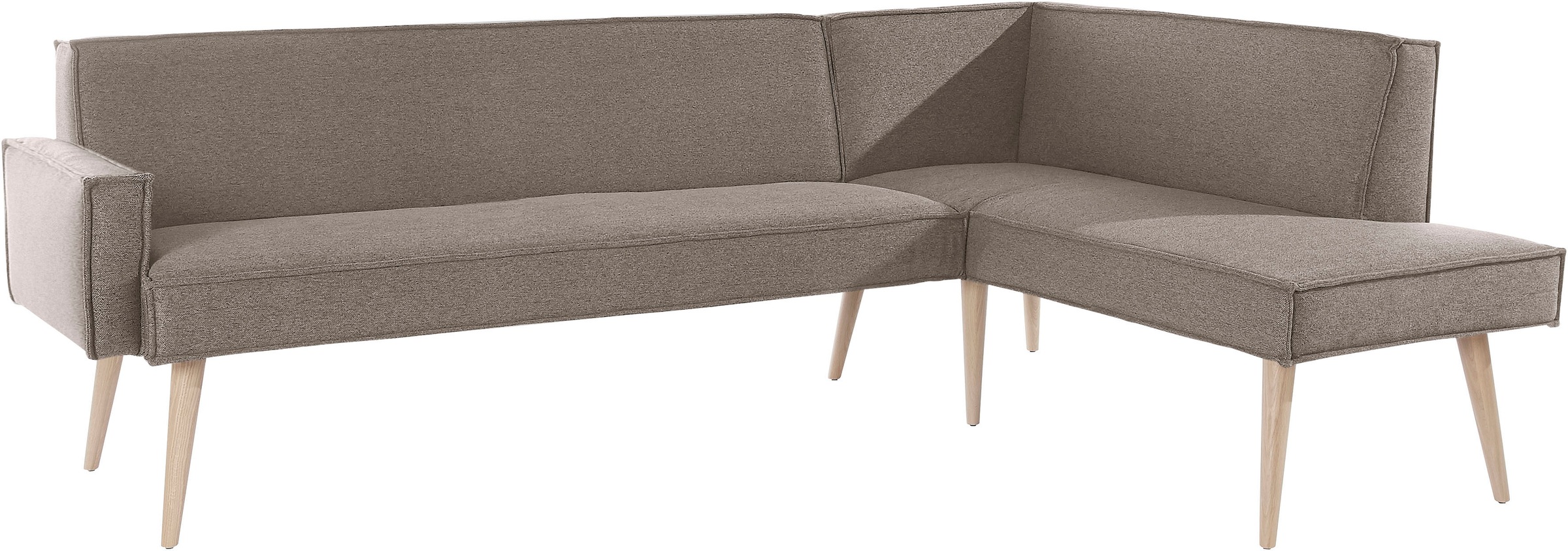 exxpo - sofa fashion Eckbank »Lungo, moderne Kedernaht, bequem und elegant, hoher Holzfuß« hochwertige Detailverarbeitung, frei im Raum stellbar