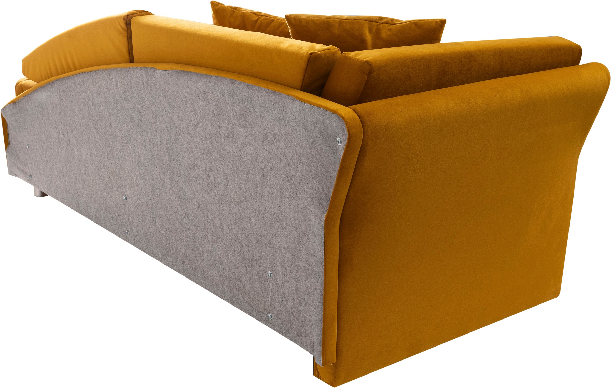 alina Schlafsofa »Lindsay«, Bettkasten, Zierkissen-Set aus: 2 Stk. 40x40cm, 1 Stk. 30x30cm