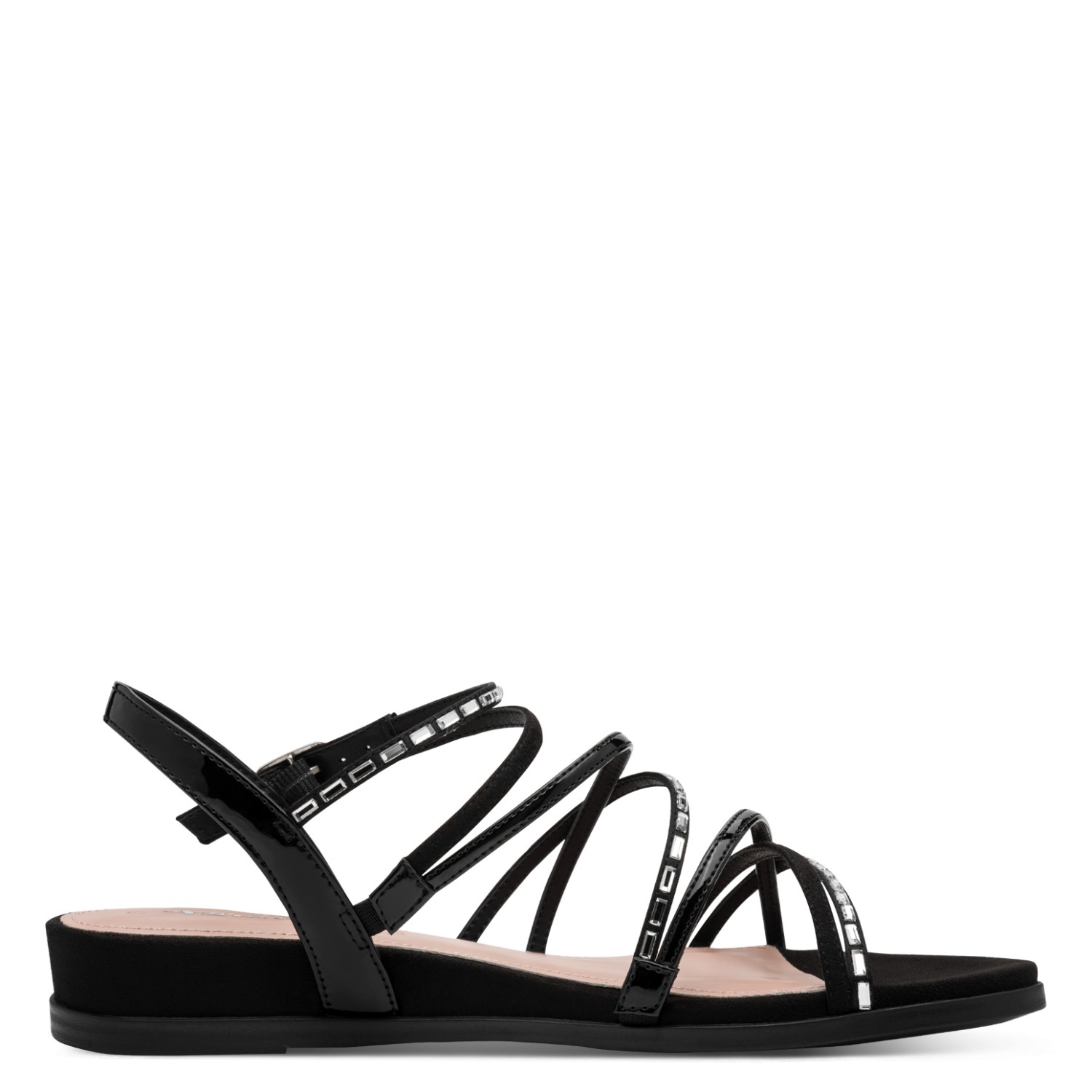 Tamaris Keilsandalette  , Riemchensandale, Sommerschuh mit glitzernden Strasssteinchen