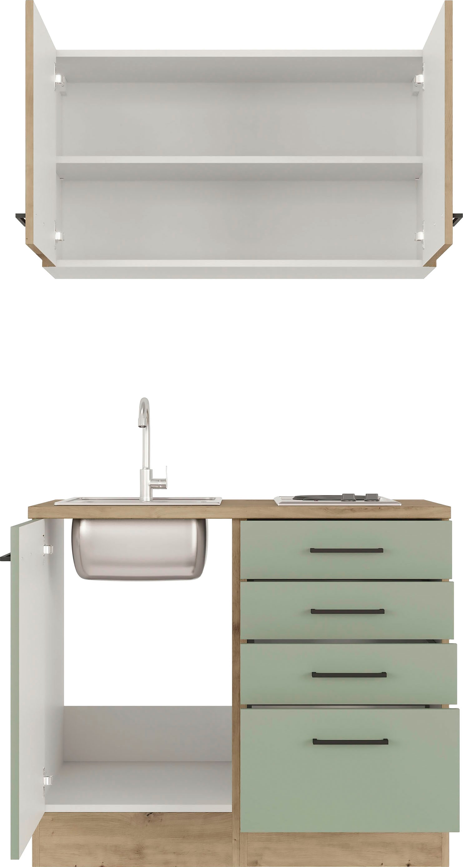 Flex-Well Küche »Cara«, mit E-Geräten, Gesamtbreite 100 cm, in weiten Farben erhältlich