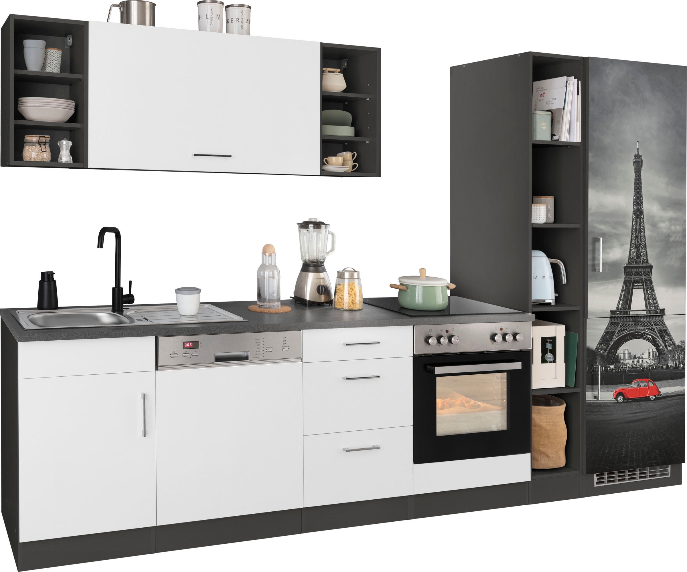 KOCHSTATION Küchenzeile »KS-Paris«, ohne E-Geräte, Breite 310 cm