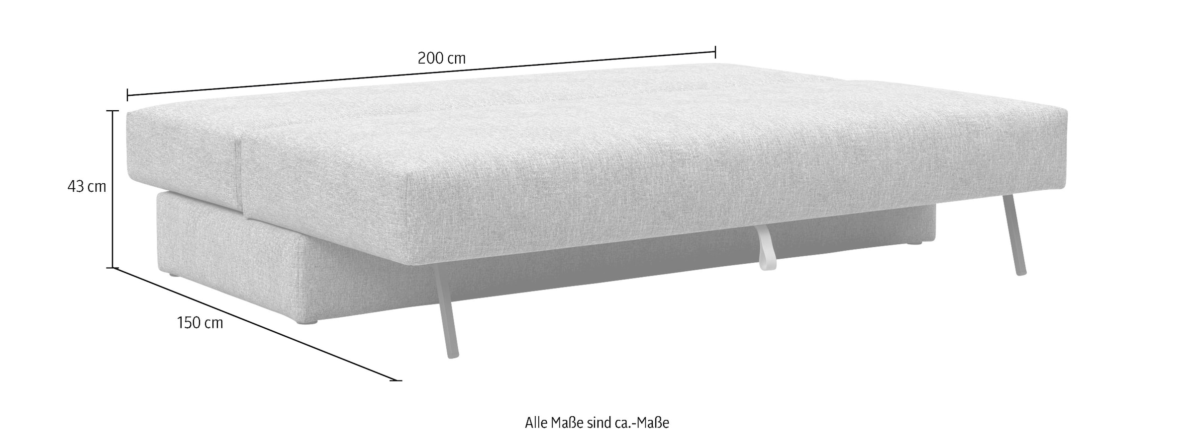 INNOVATION LIVING ™ Schlafsofa »Osvald hochwertige, leichtgängige Schlaffunktion, Design und Komfort«, mit losen Rückenkissen, hochwertiger Sitzaufbau für tollen Sitzkomfort