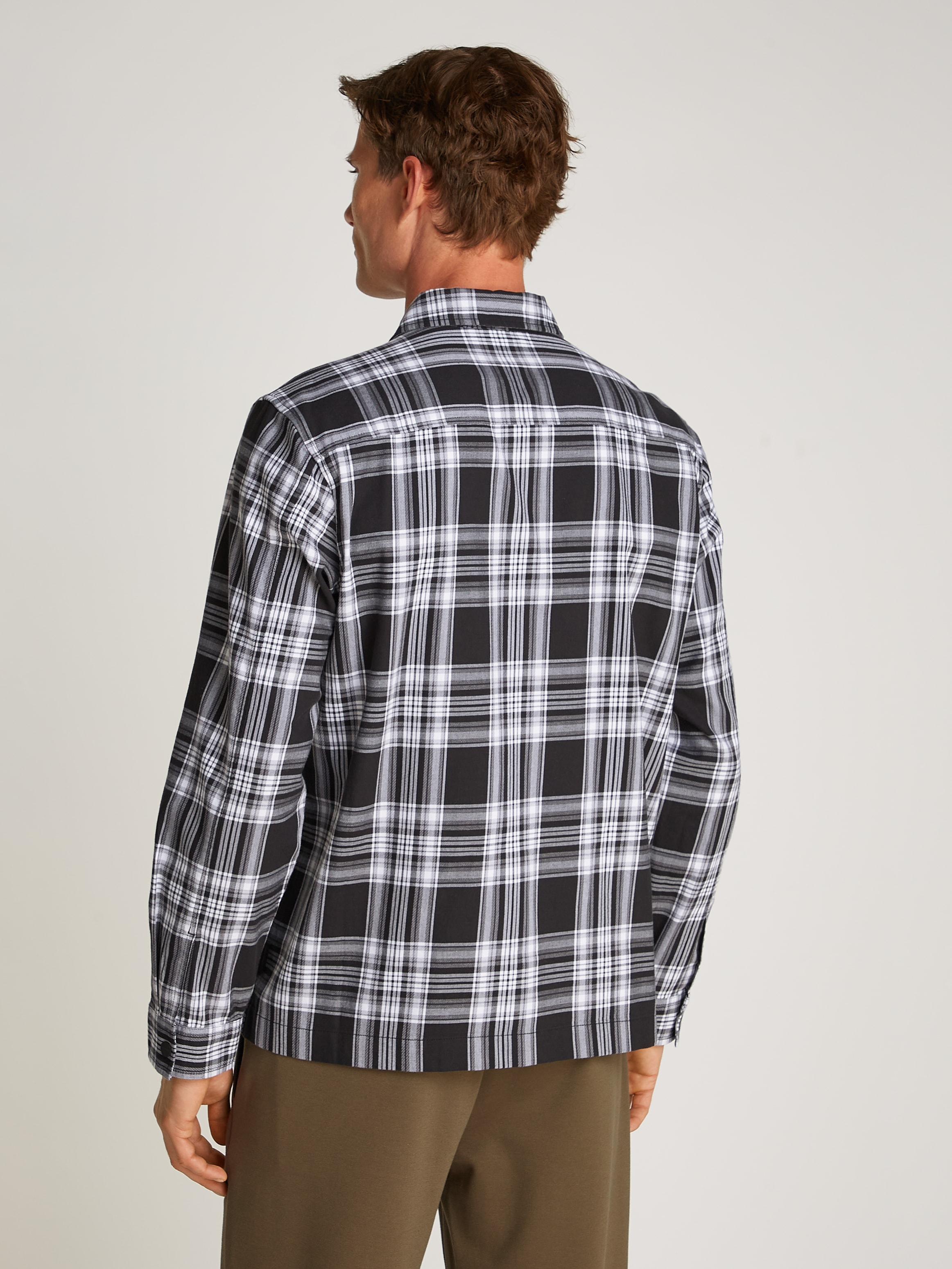 Calvin Klein Karohemd »TWILL CHECK SNAPS OVERSHIRT«, mit Logoprint
