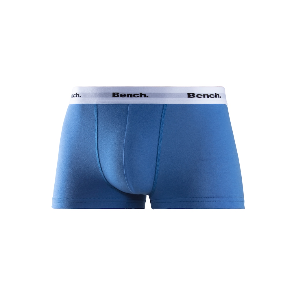 Bench. Boxershorts, (Packung, 4 St.), in Hipster-Form mit kontrastfarbenem Bund