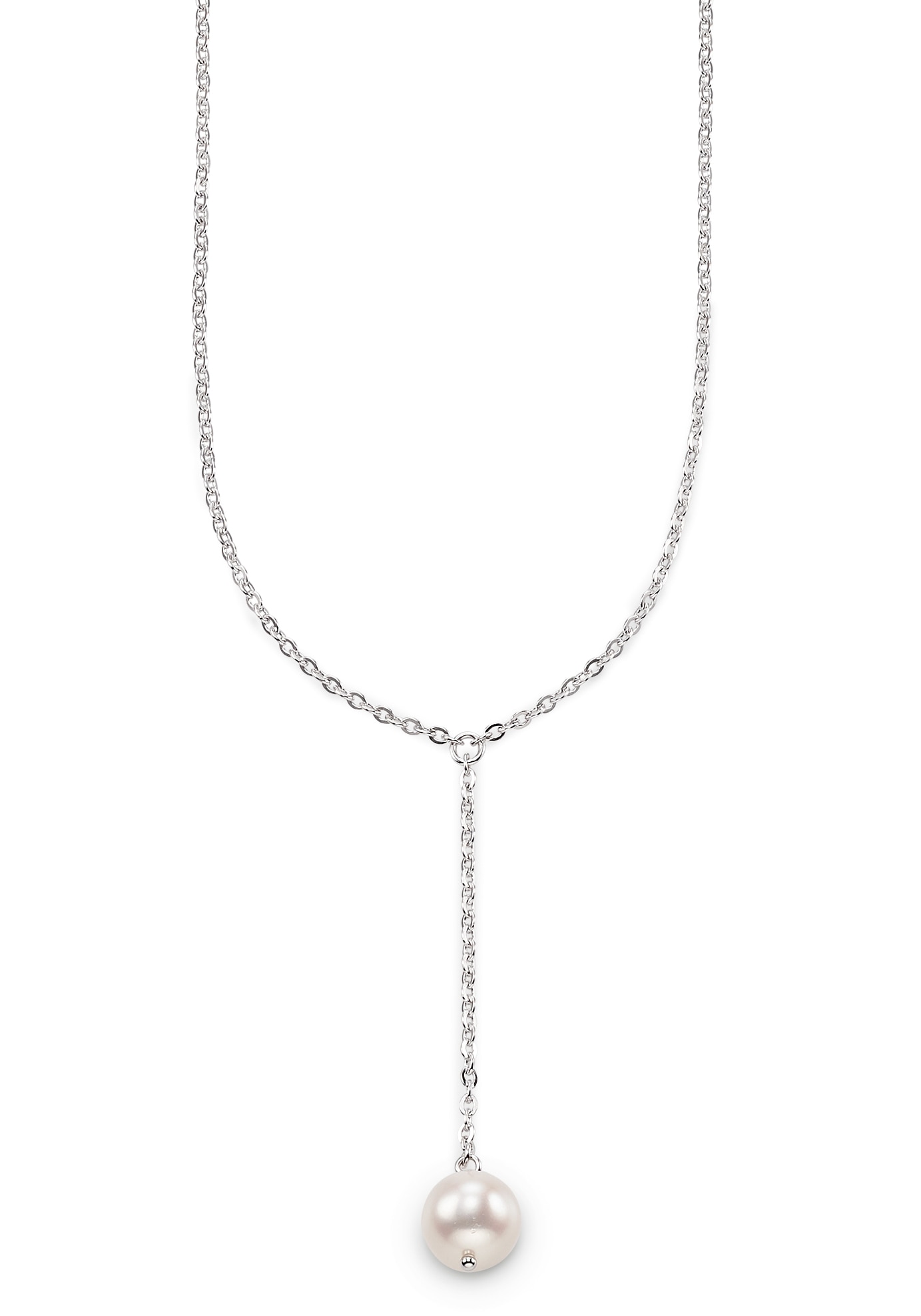 Bruno Banani Kette ohne Anhänger »Schmuck Geschenk Silber 925 Halsschmuck Halskette Ankerkette Perle«, mit Süßwasserzuchtperle